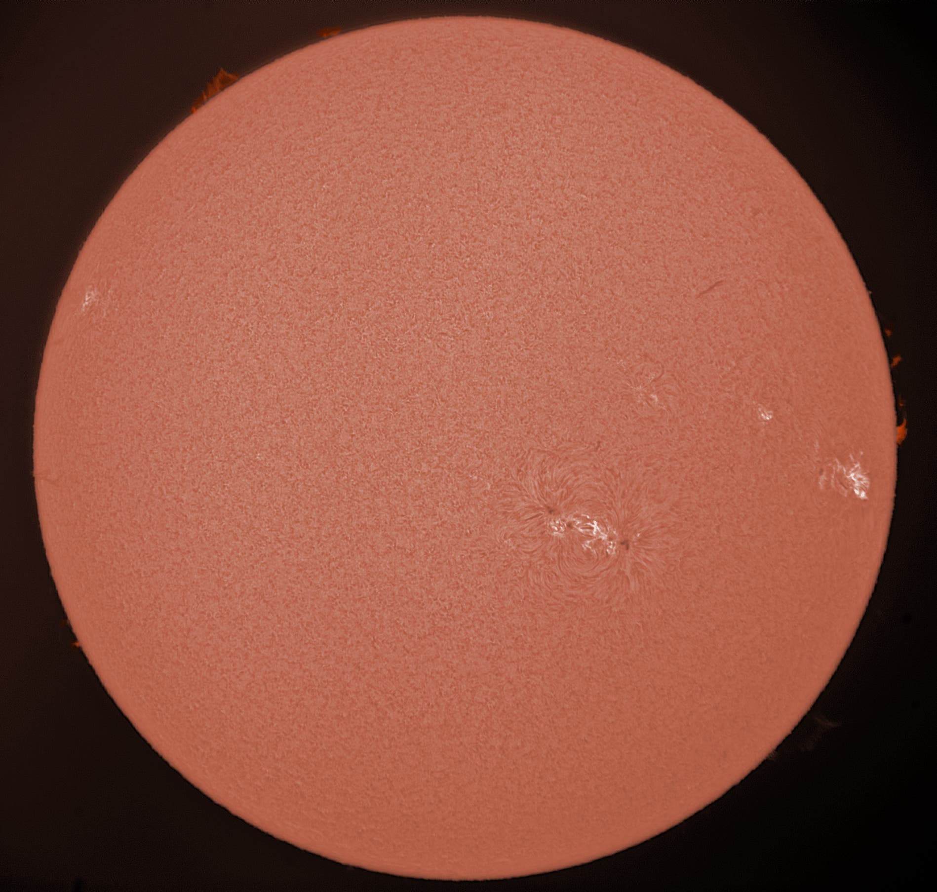 Die Sonne am 2. April 2017 im H-Alpha-Licht