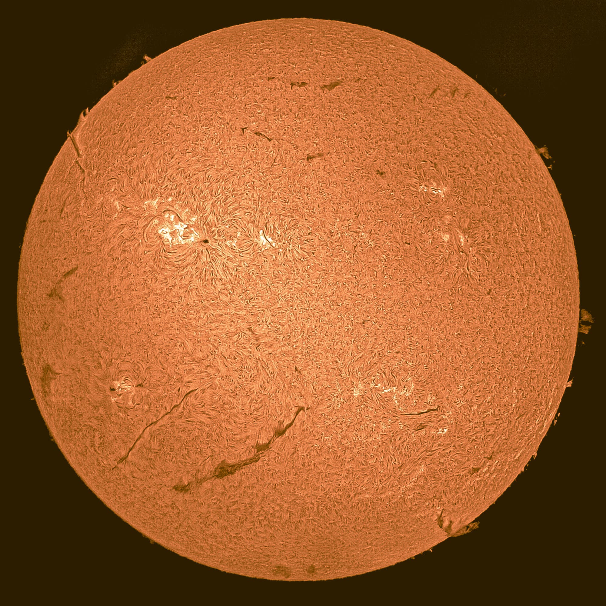 H-Alpha-Sonnenaufnahme am 9. Juli 2022