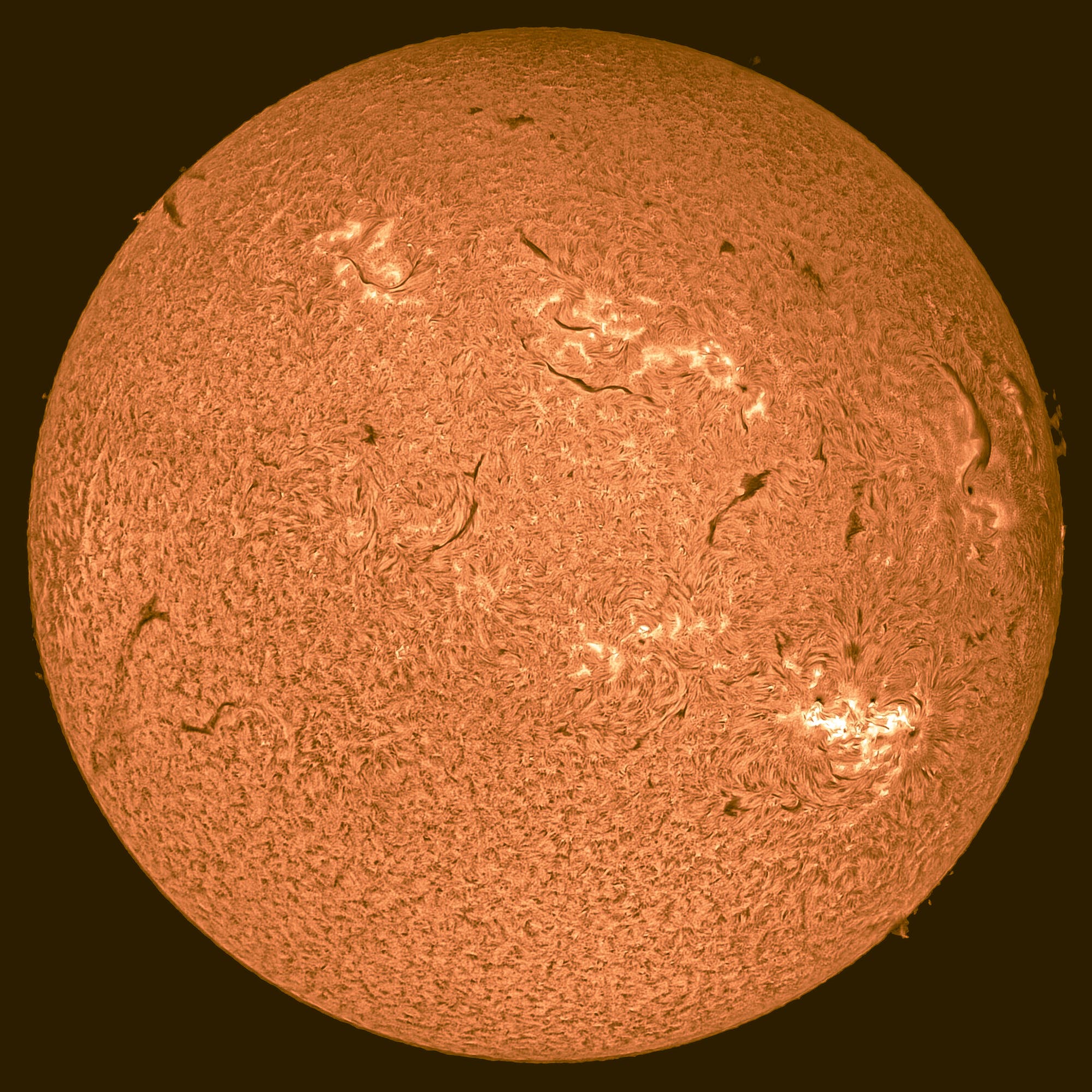 H-alpha-Sonne am 27. März 2024