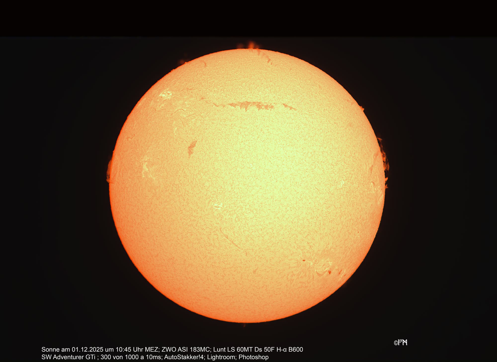 Sonne morgens den 1. Dezember 2025
