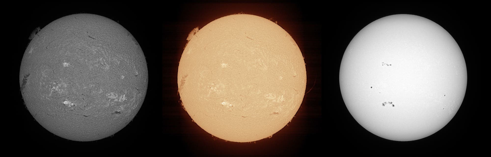 Sonne am 16. Juni 2024 mit Spektroheliograf aufgenommen im H-alpha-Bereich