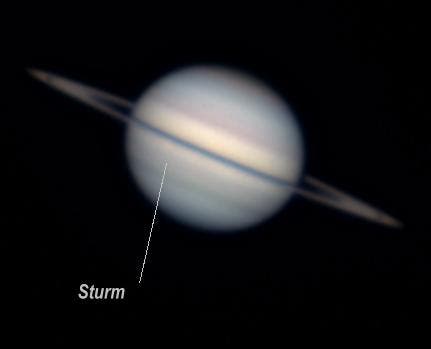 Saturn mit neuem Sturm am 21.3.2009