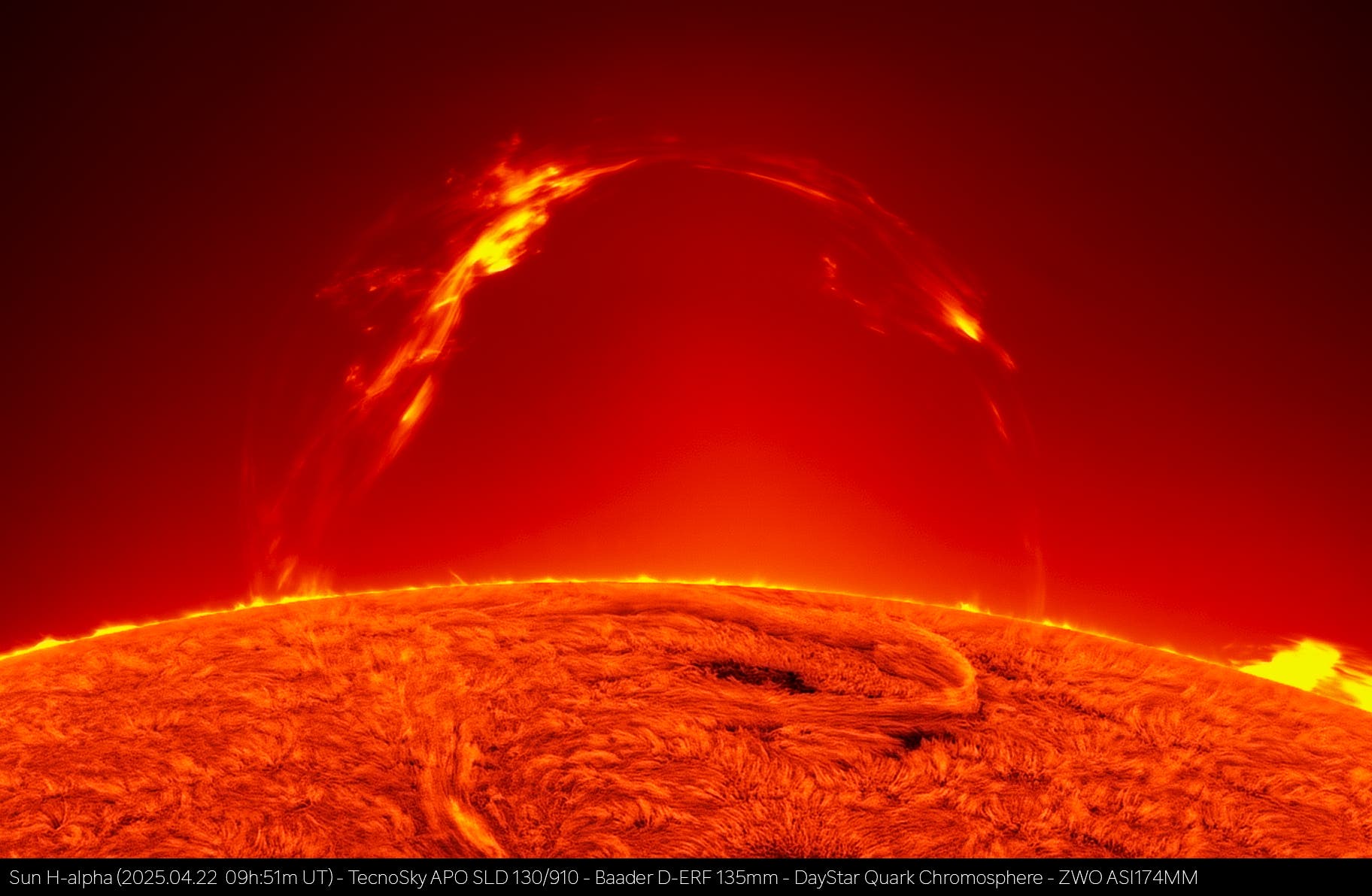 Huge solar prominence