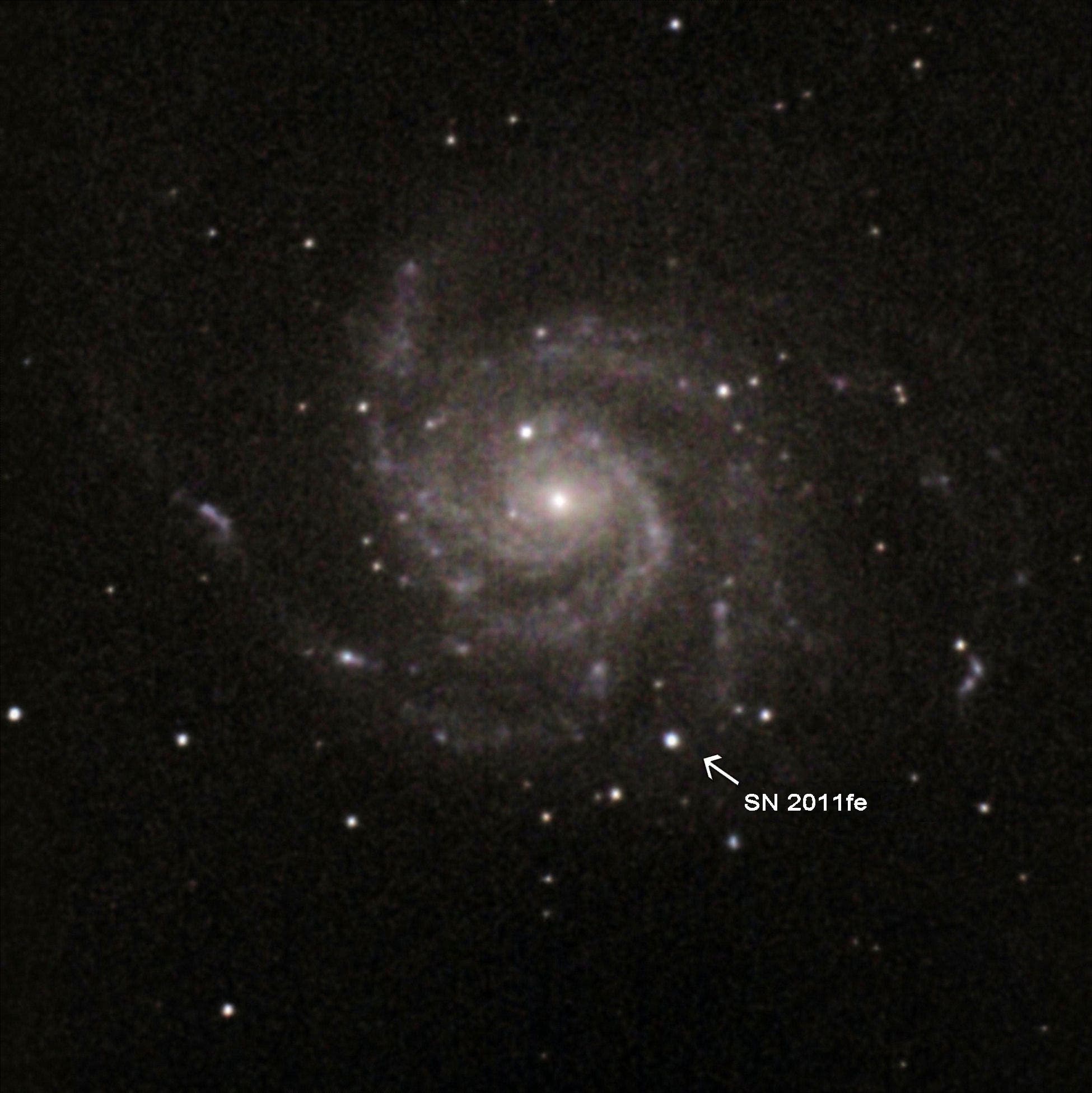 Supernova 2011fe in  Galaxie M 101