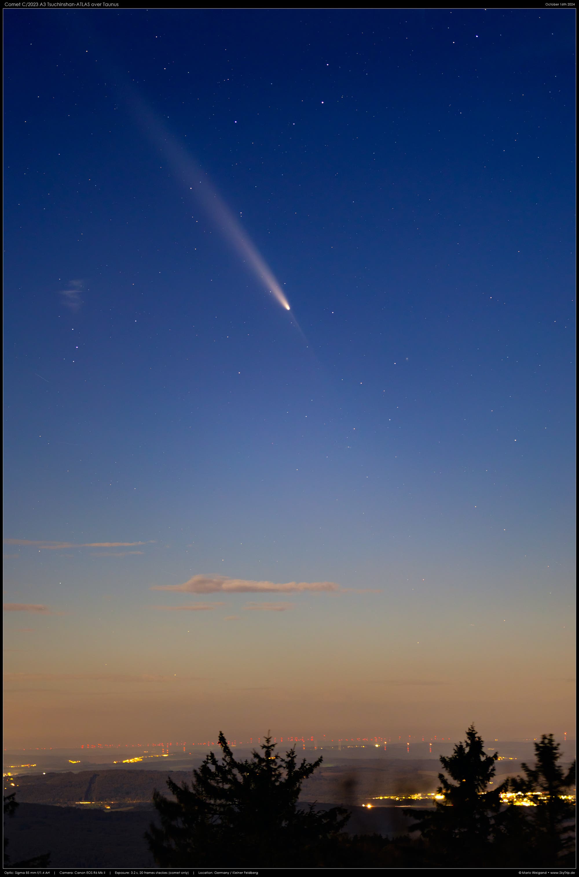 C/2023 A3 (Tsuchinshan-ATLAS) über dem Taunus