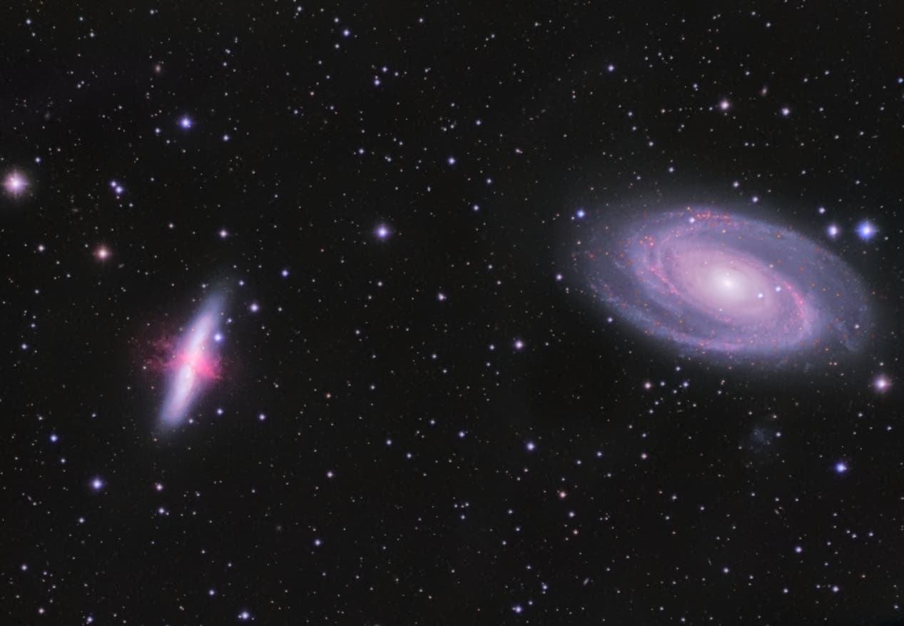 Messier 81, Messier 82, Holmberg IX und IFN