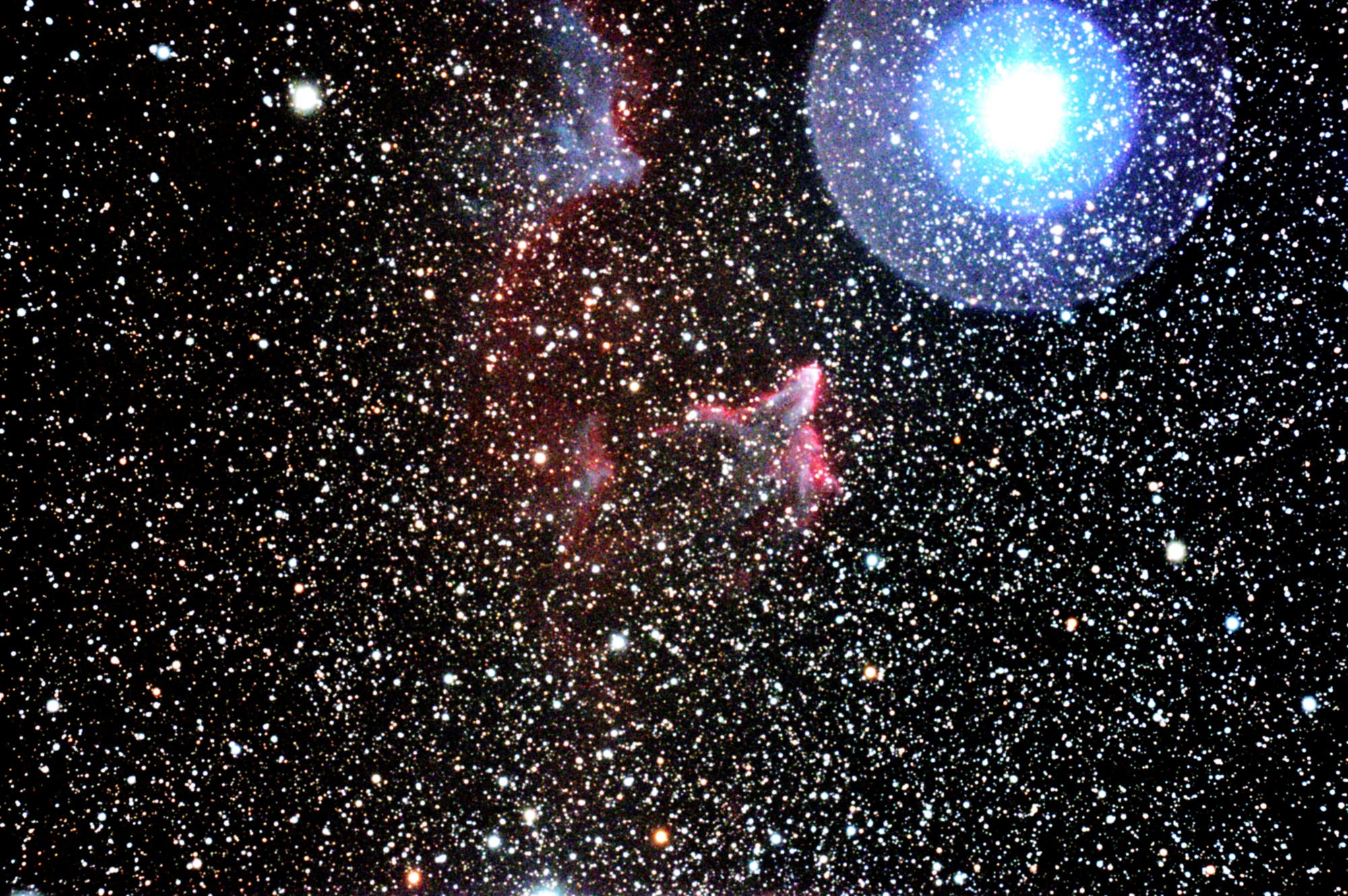 Nebel IC 63 im Sternbild Kassiopeia - Detailaufnahme