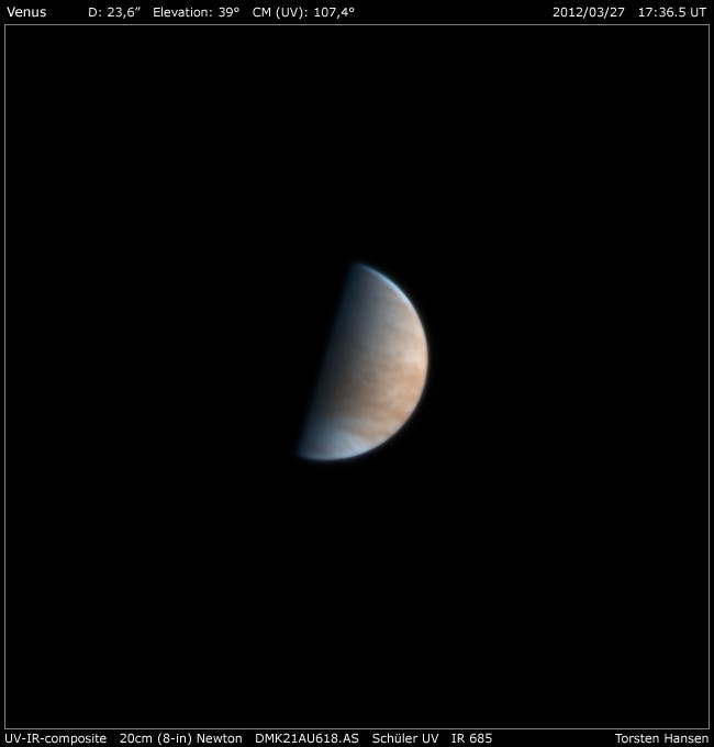 Venus im UV (Dichotomie 27.3.2012)