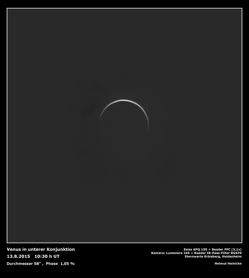 Venus zwei Tage vor der unteren Konunktion