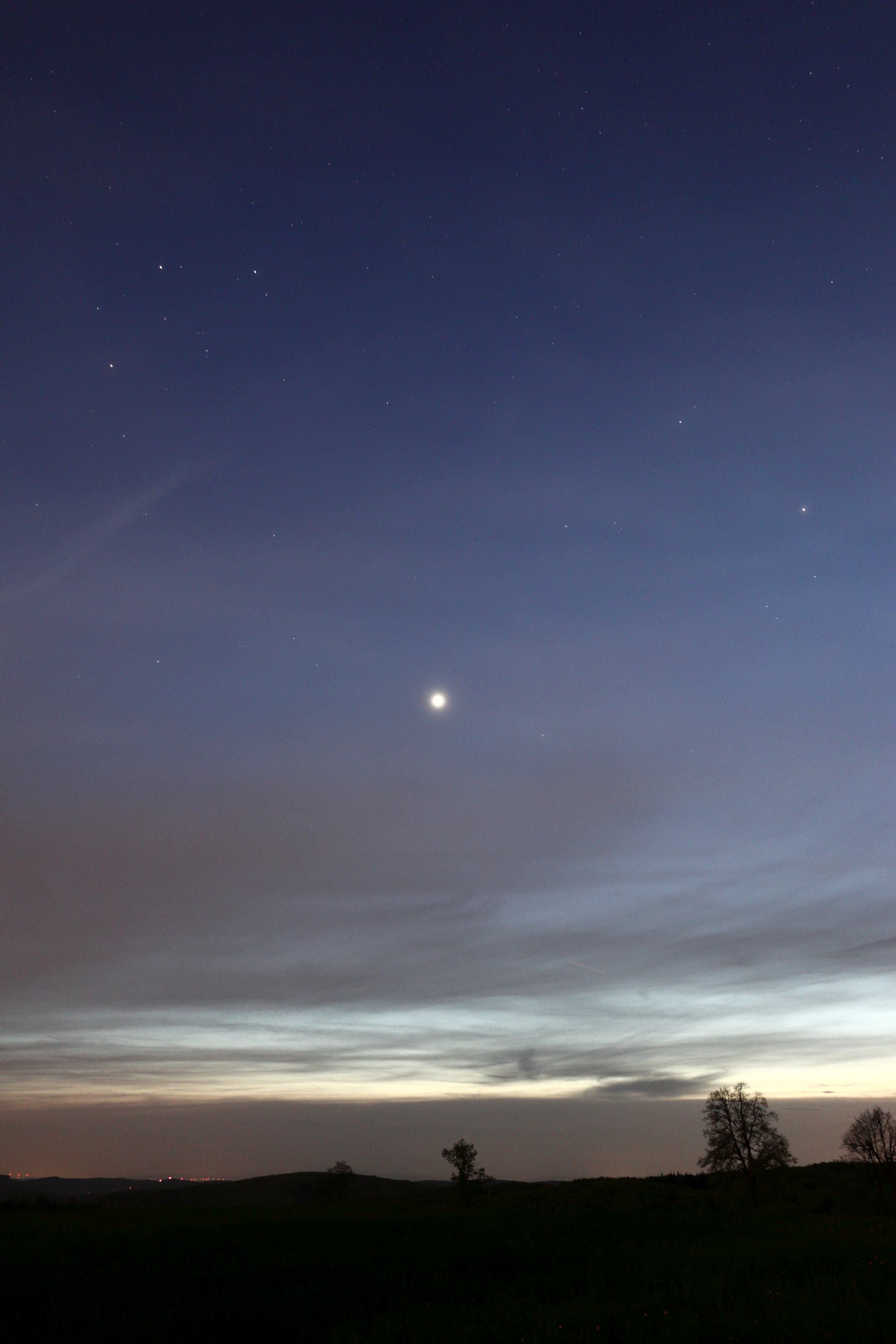 Abendstern Venus, Zwillinge mit Mars und Kapella