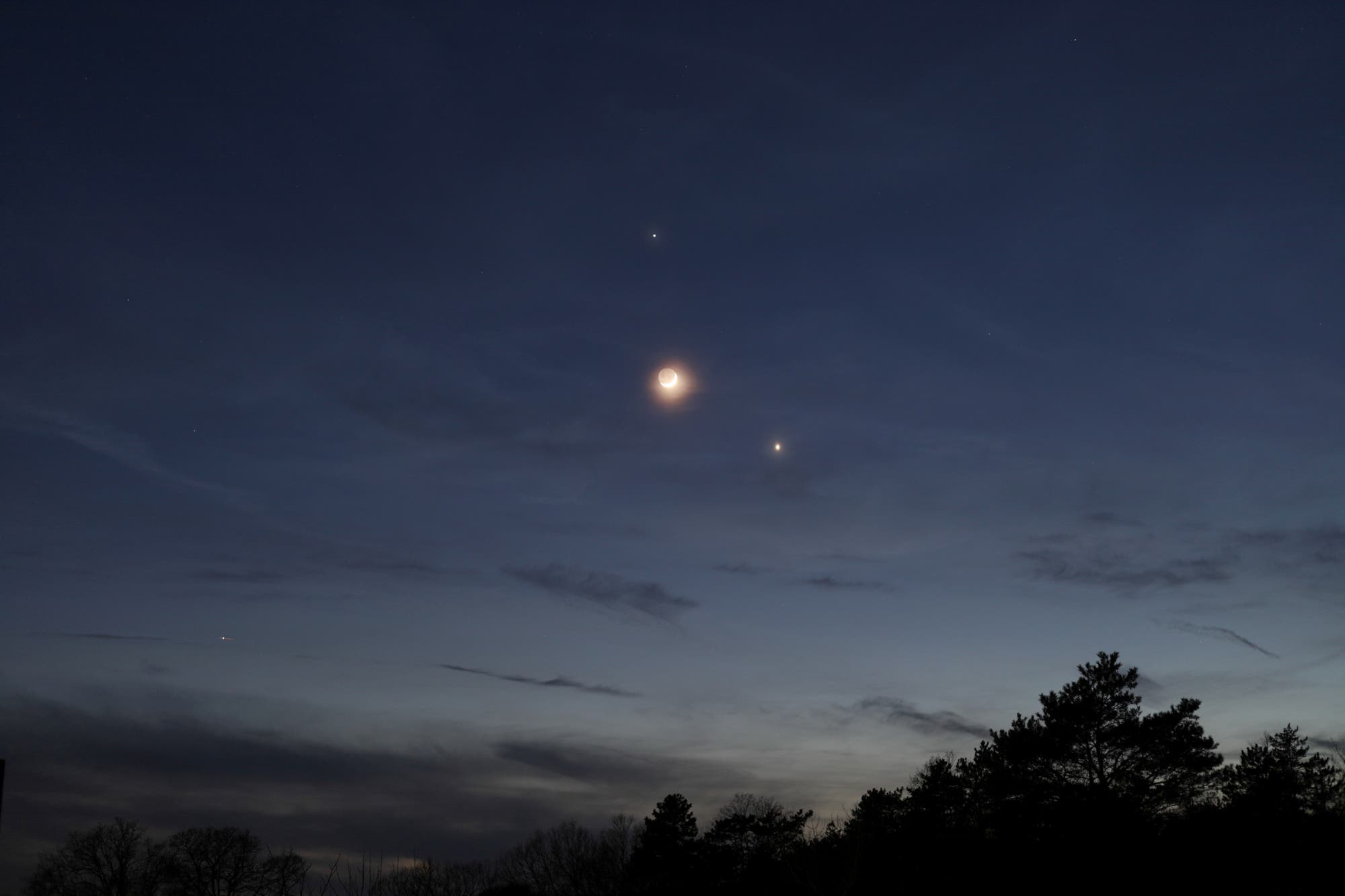 Venus, Mond und Jupiter