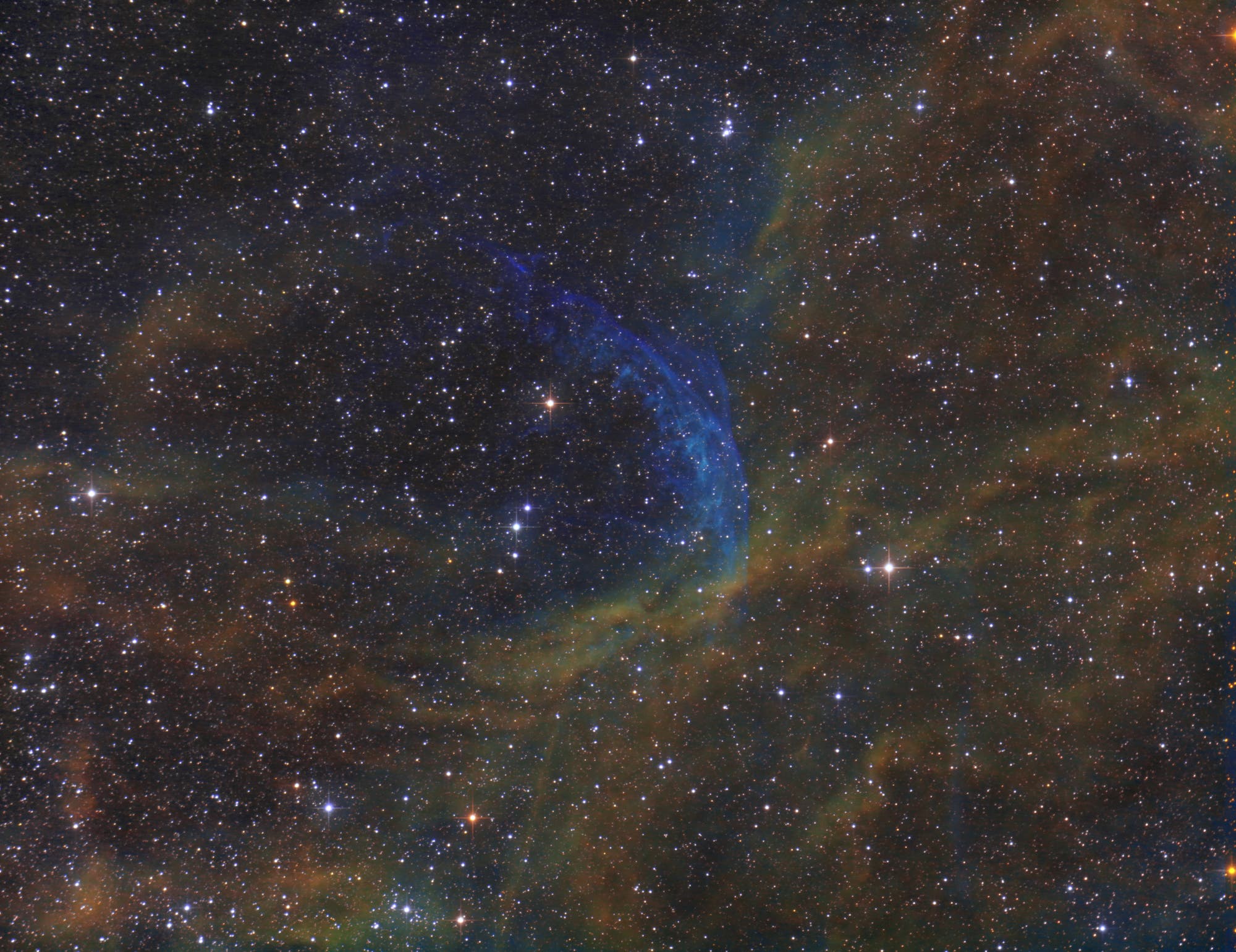 WR 134 im Sternbild Schwan (Hubble-Palette)