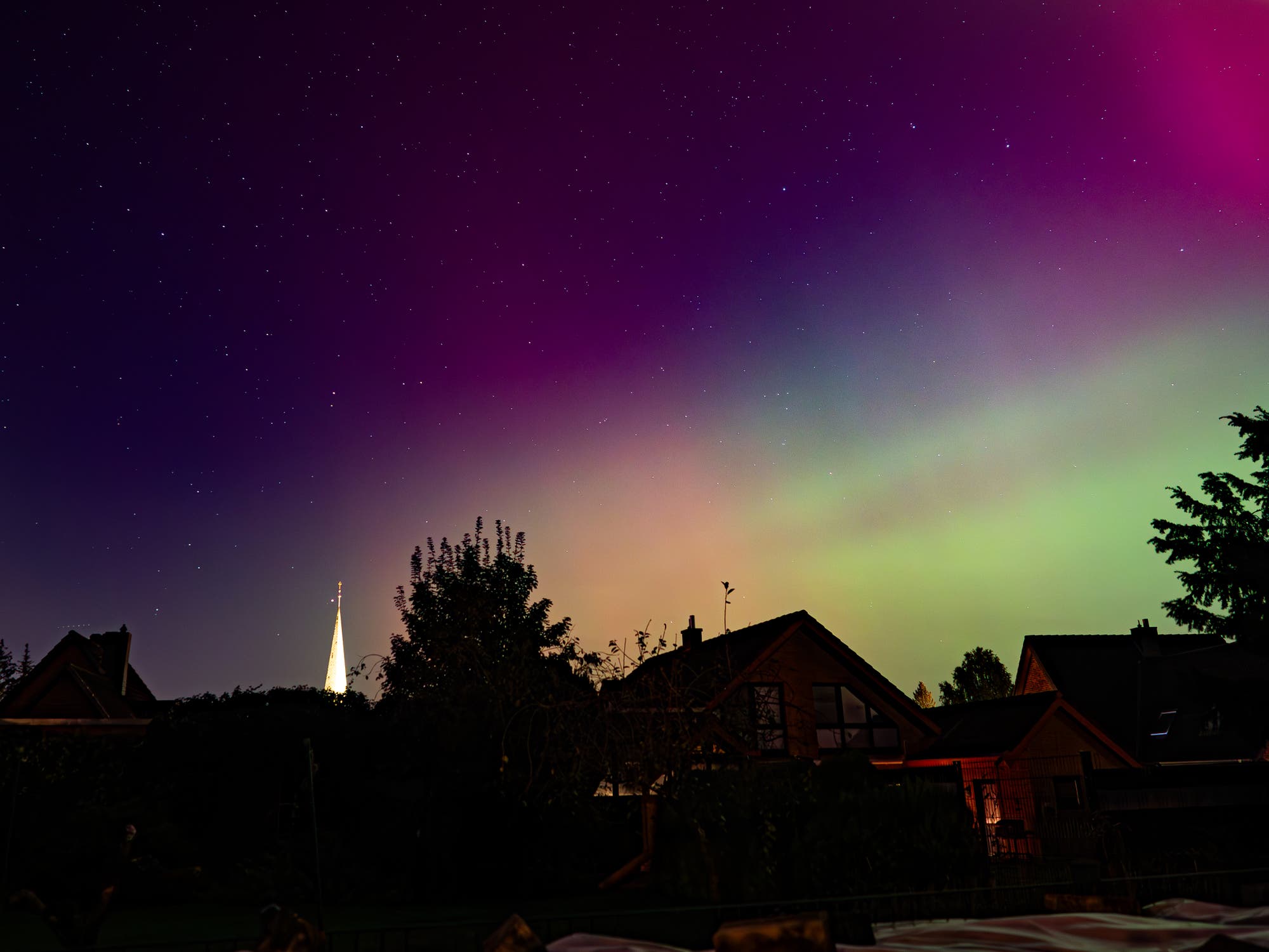 Polarlichter über Munster, Niedersachsen