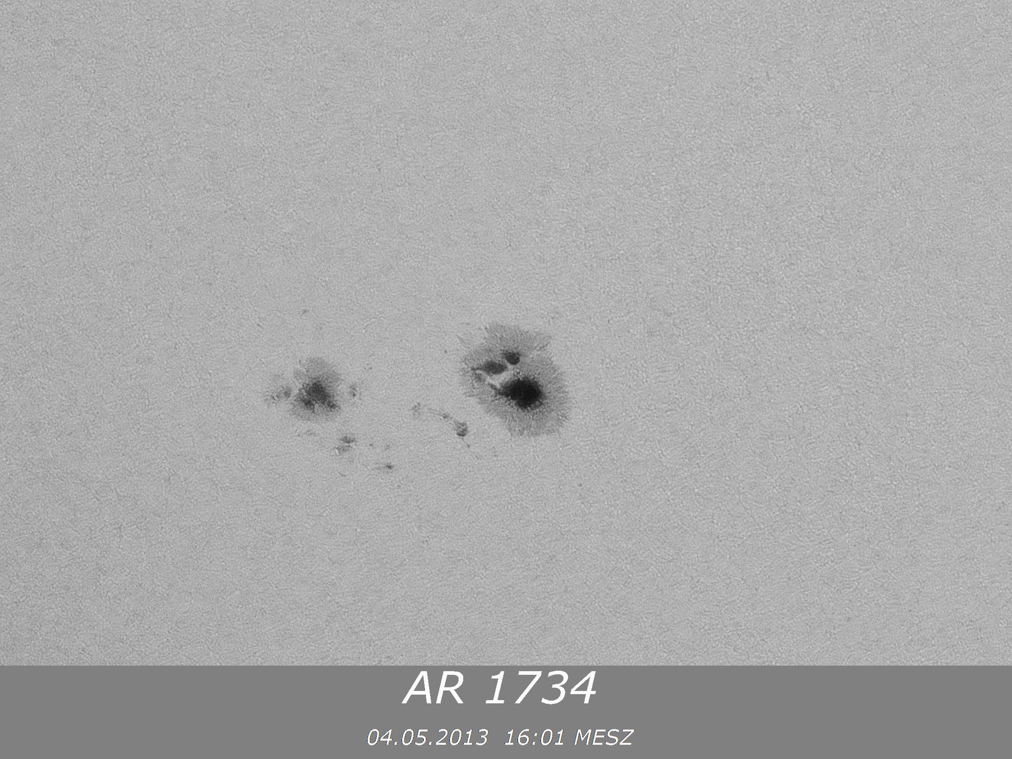 Sonnenfleck AR 1734 des aktuellen 24. Zyklus