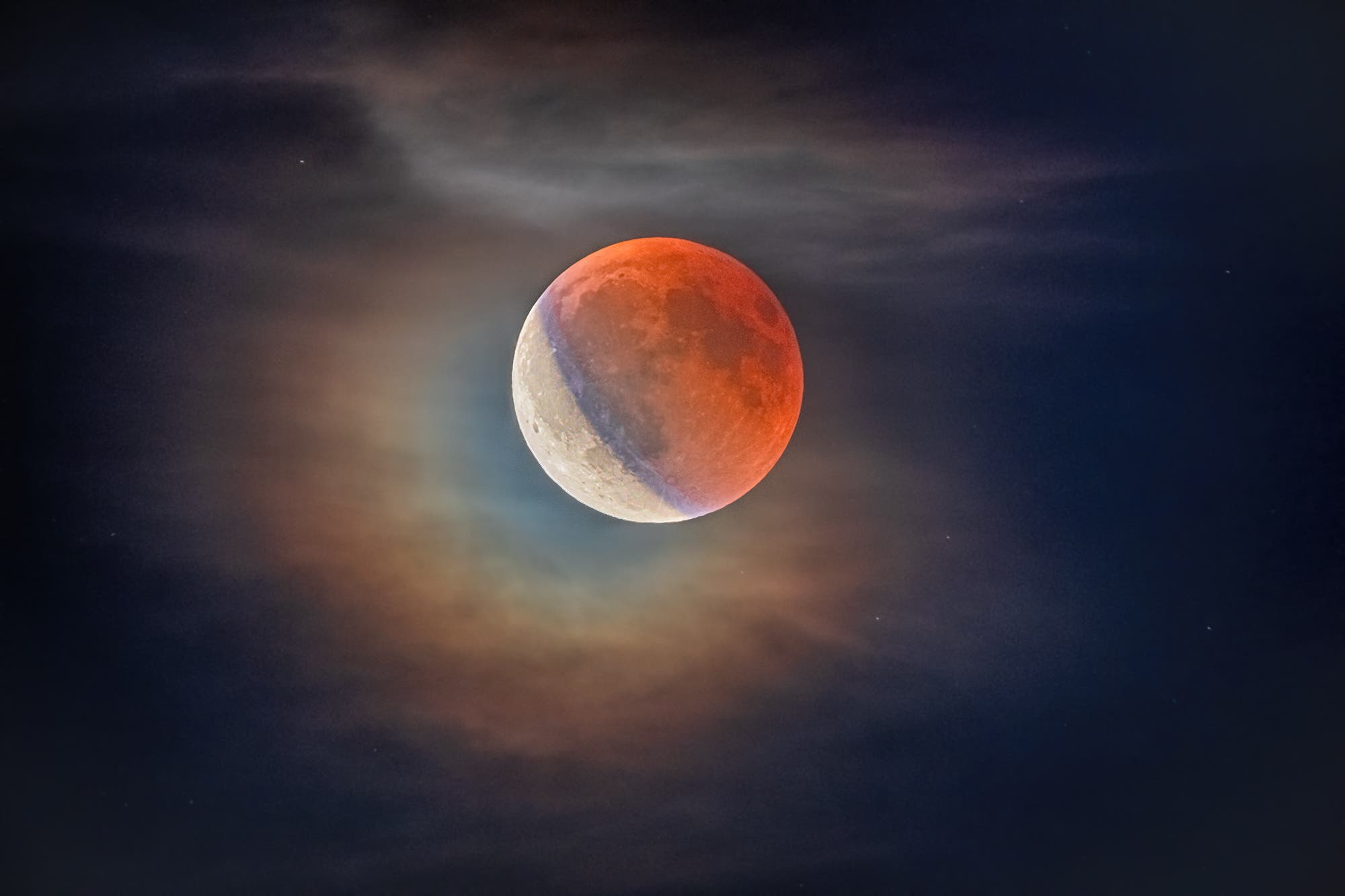 HDR-Bild der Mondfinsternis