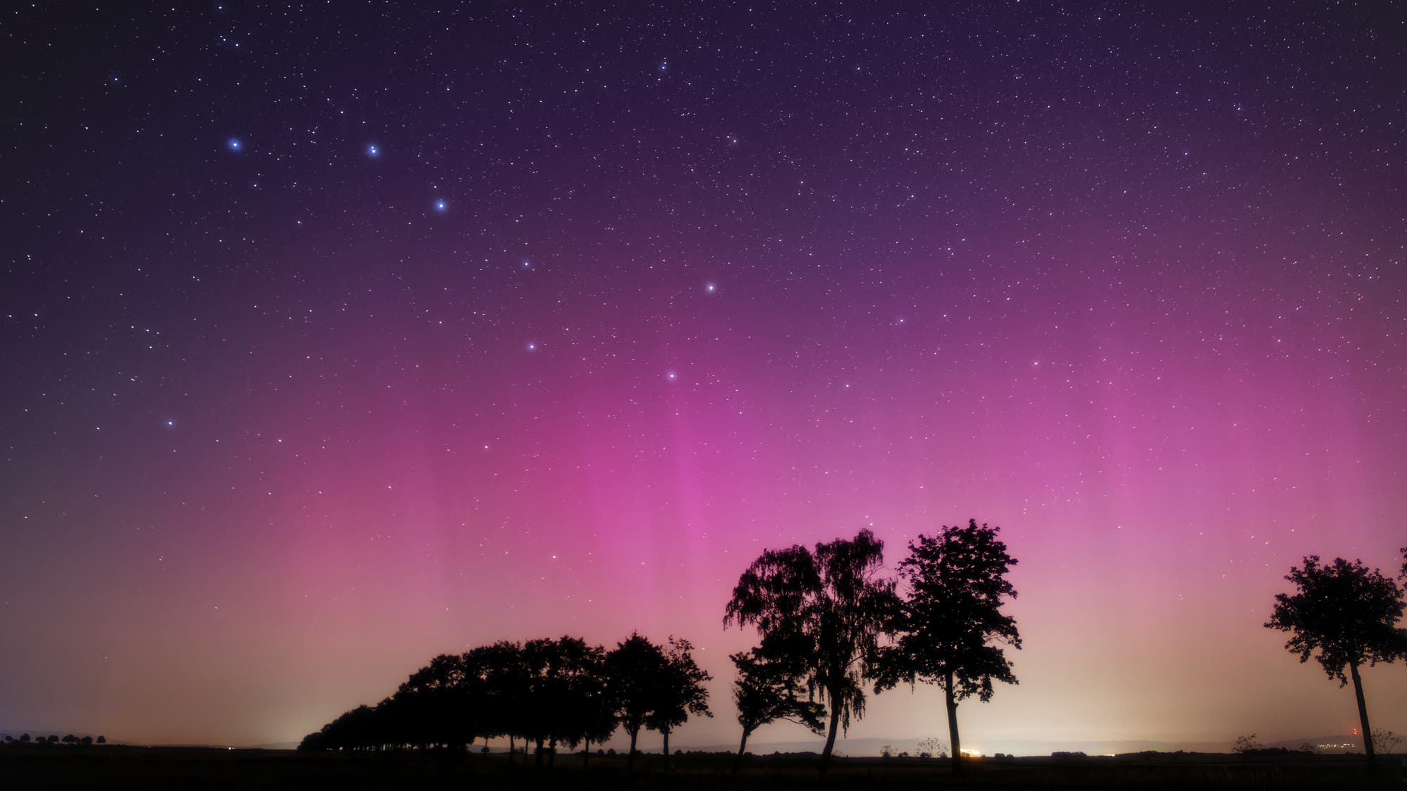 Polarlicht über Rheinhessen