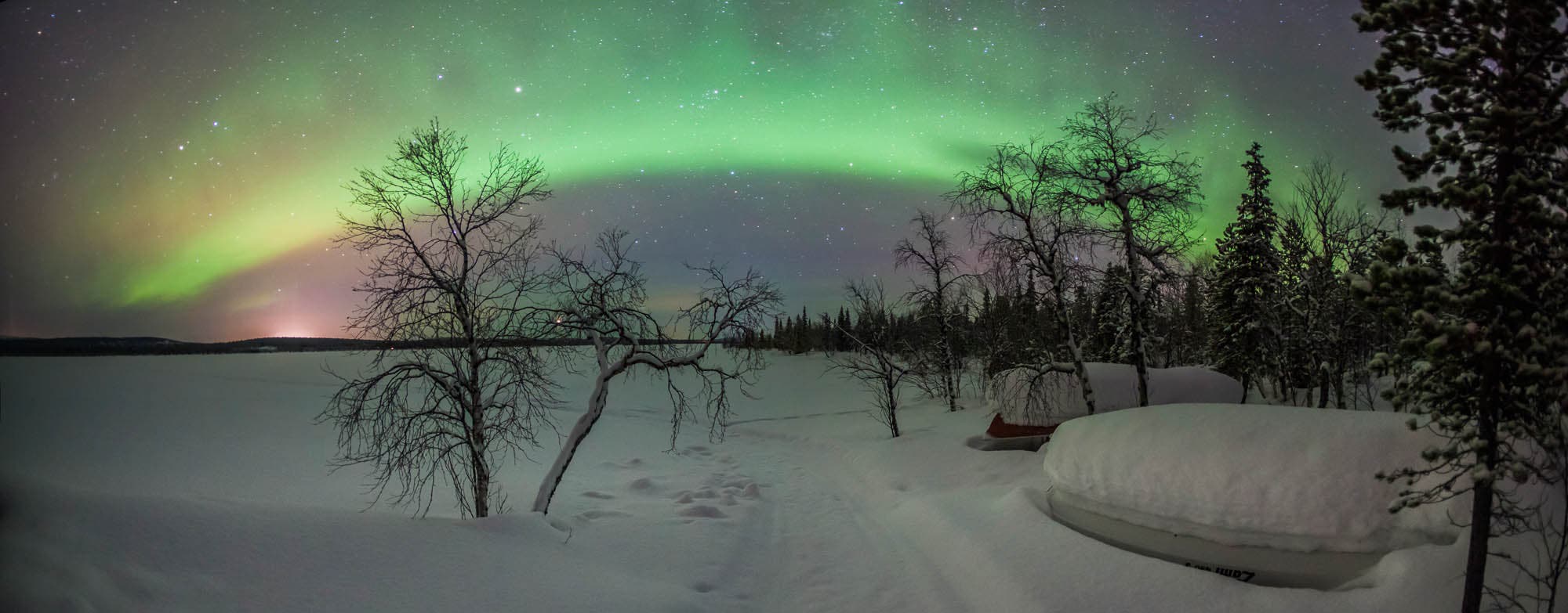 Polarlichterpanorama, Nordfinnland