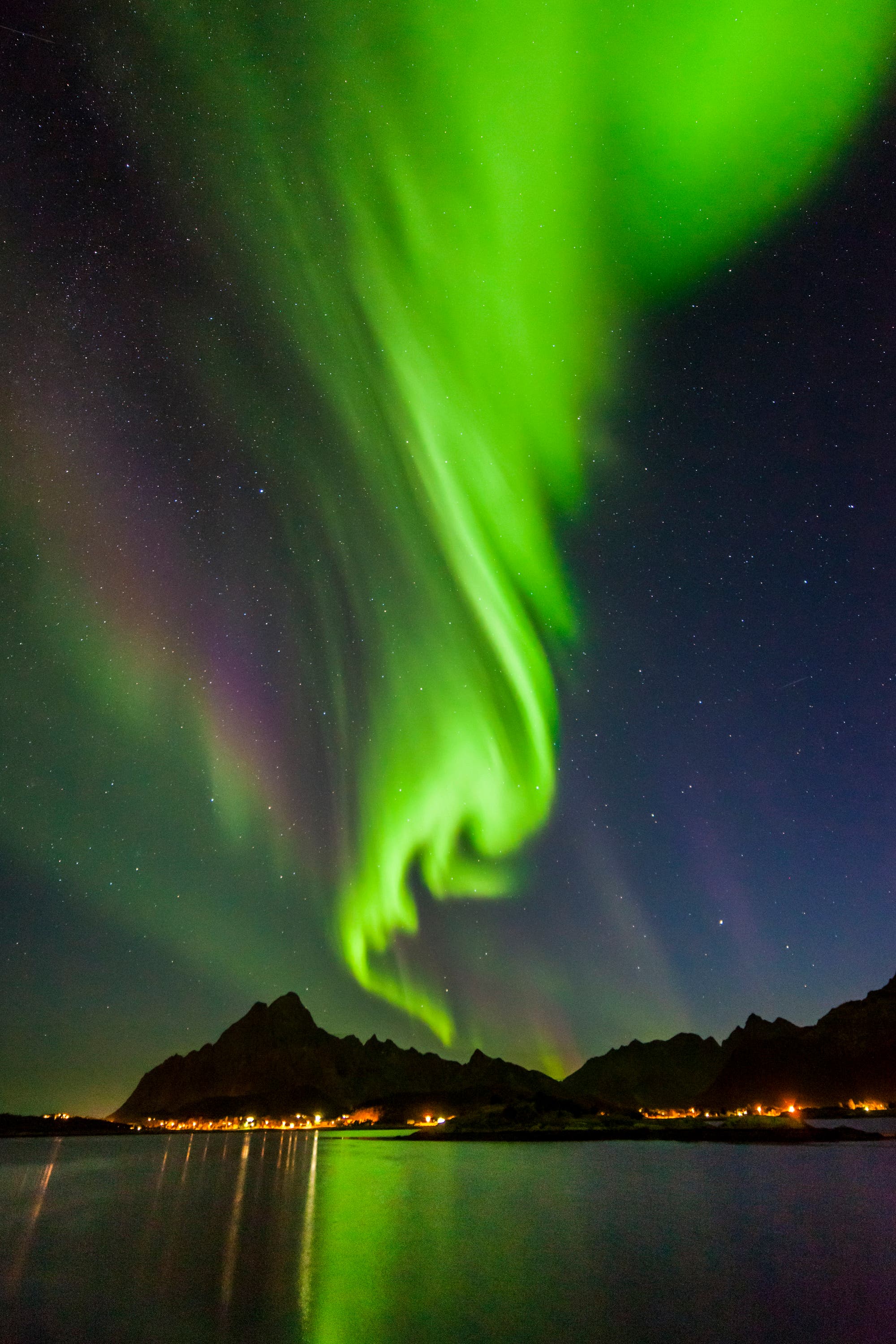 Polarlichter über Kabelvåg, Lofoten-II