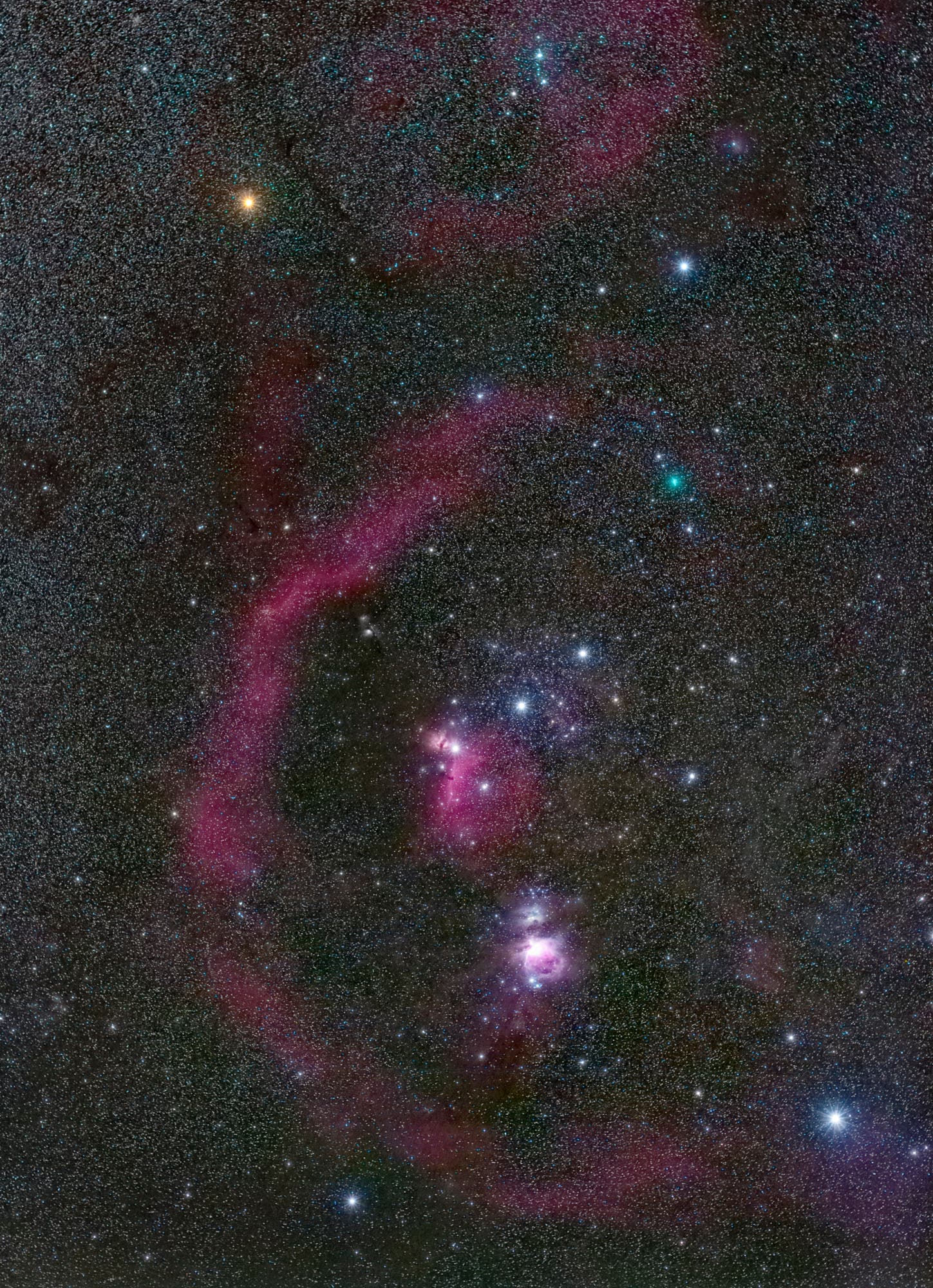 Komet C/2020 M3 (ATLAS) im Sternbild Orion