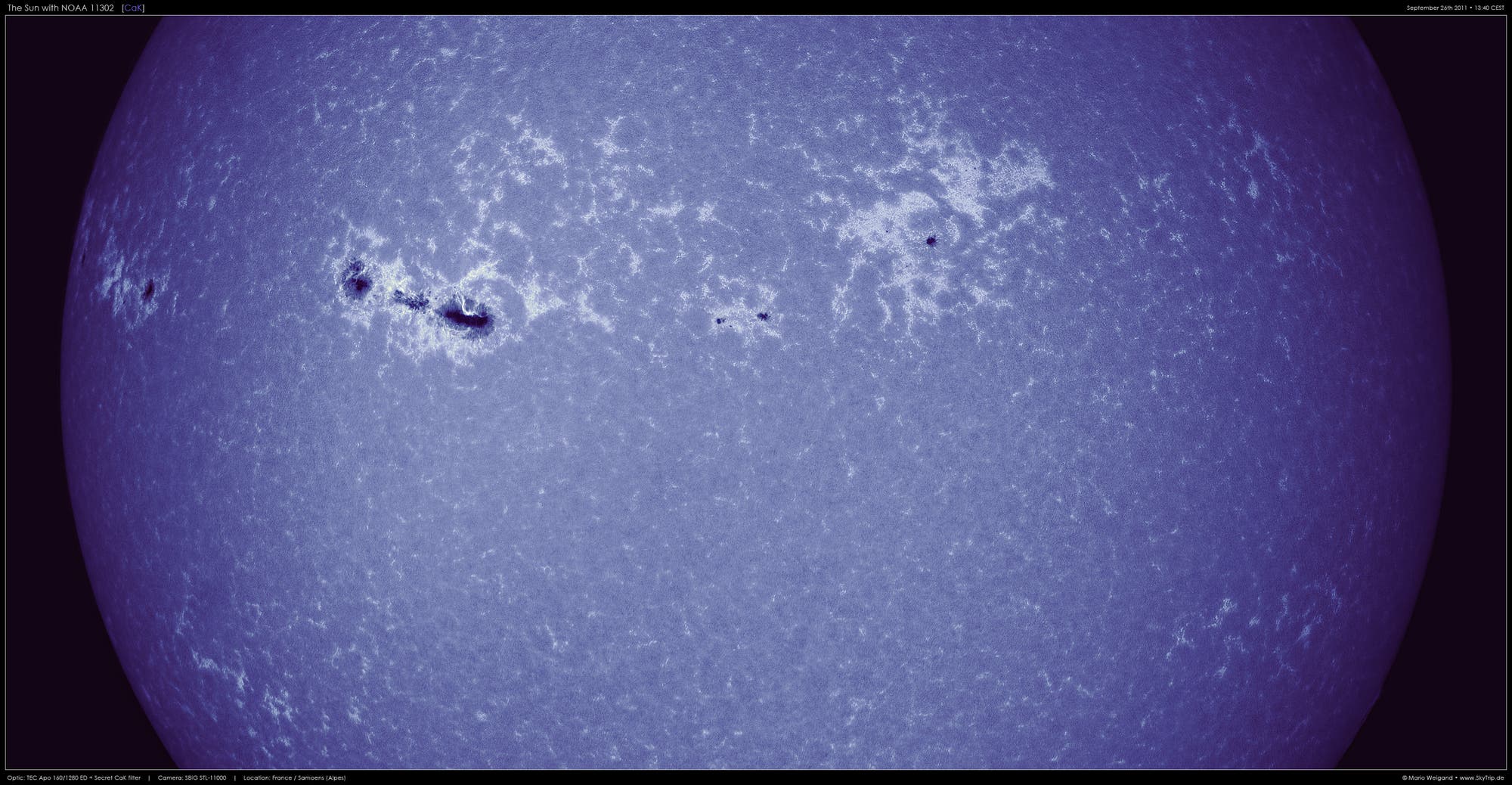 Sonne mit NOAA 11302 im Kalzium-Licht