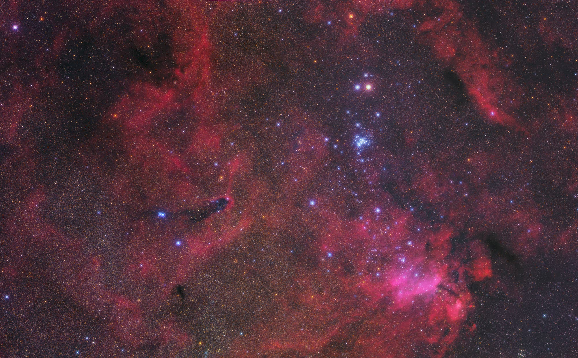 DS-Objekte im Stachel des Skorpion, Dark Tower, IC 4628, NGC 6231