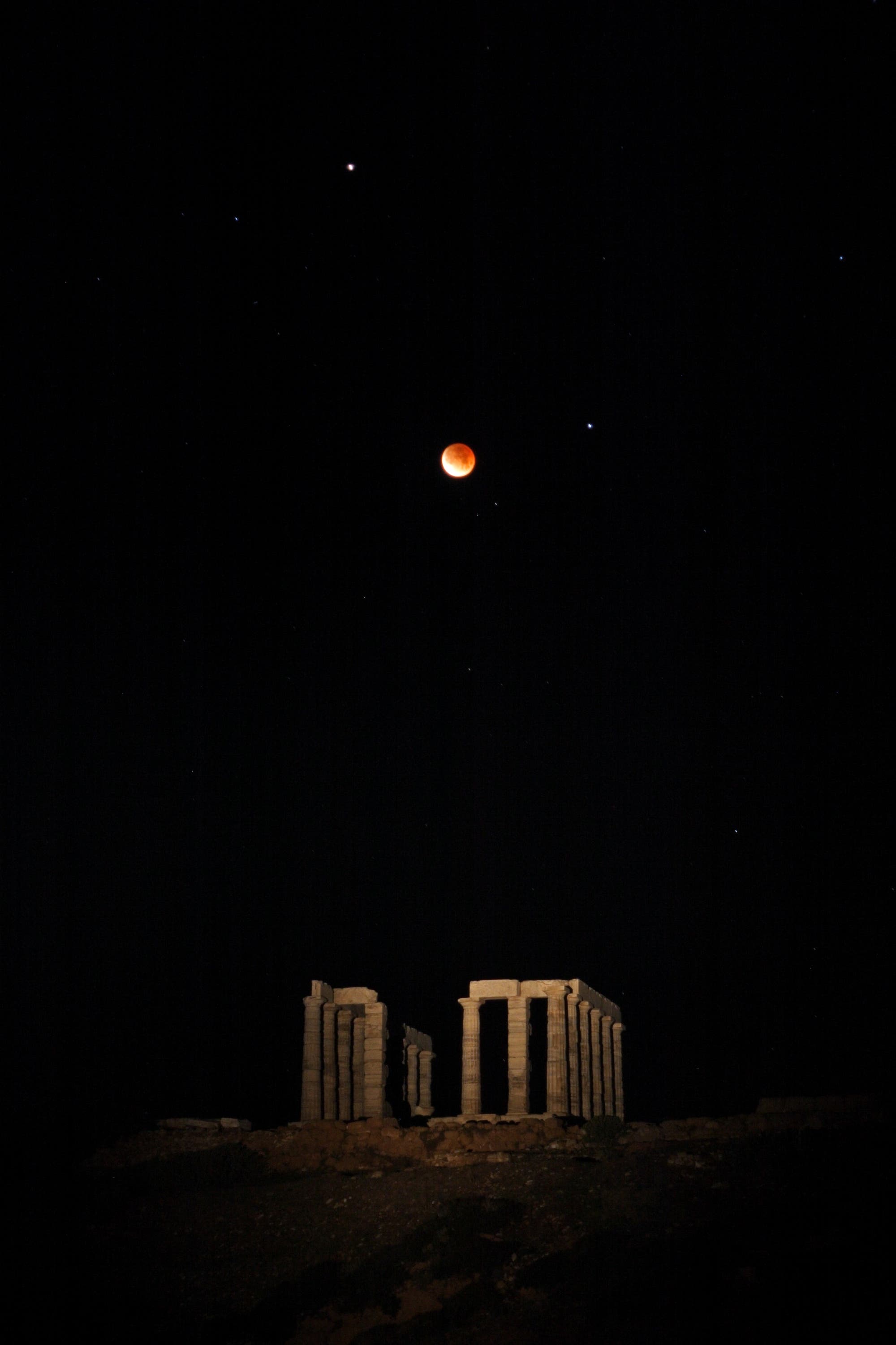 Totality Over Sounion and the Temple of Poseidon