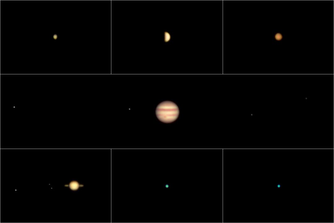 Sieben Planeten mit kompaktem 50mm Smart Teleskop