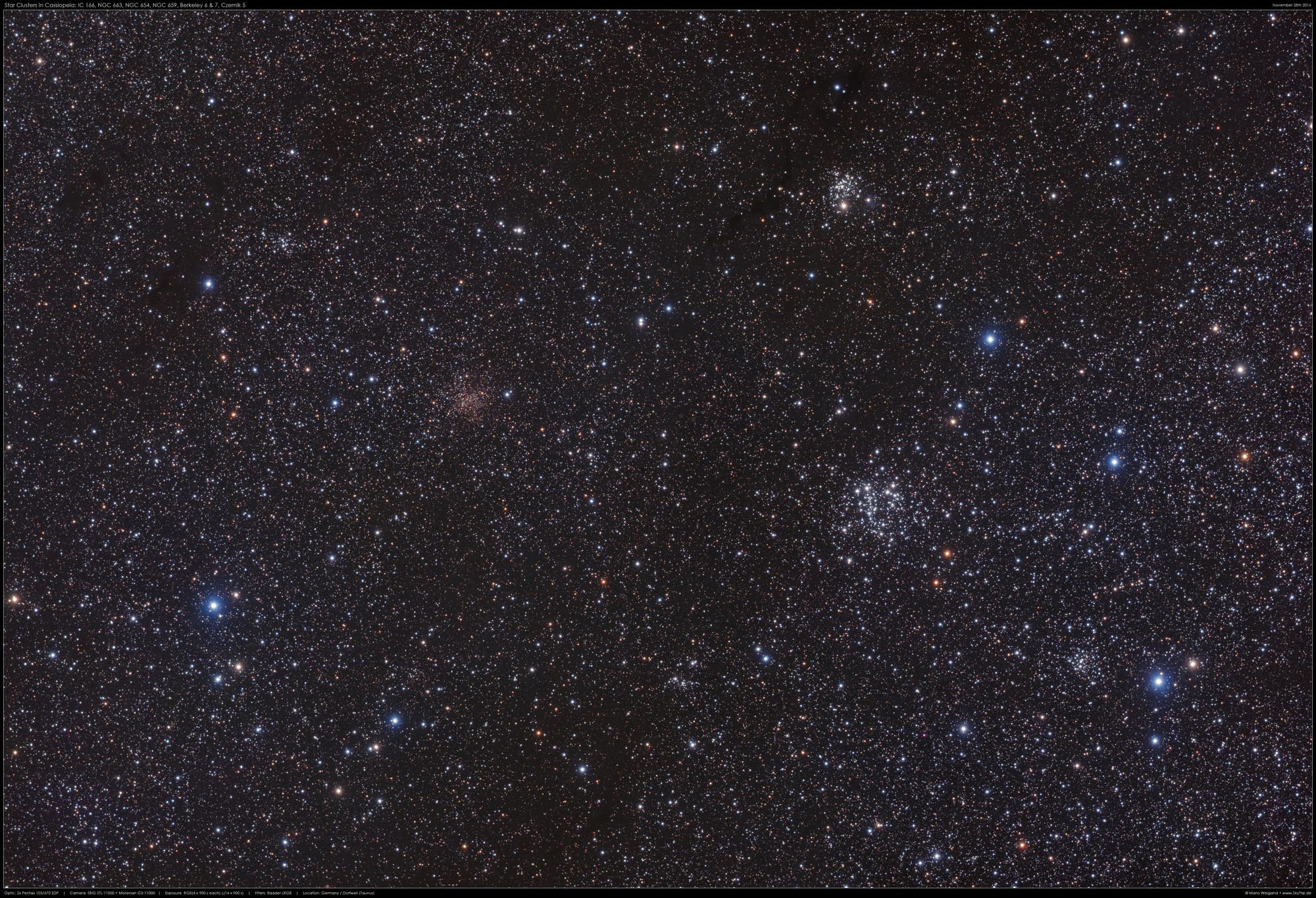 IC 166, NGC 663, NGC 654, NGC 659 & Friends
