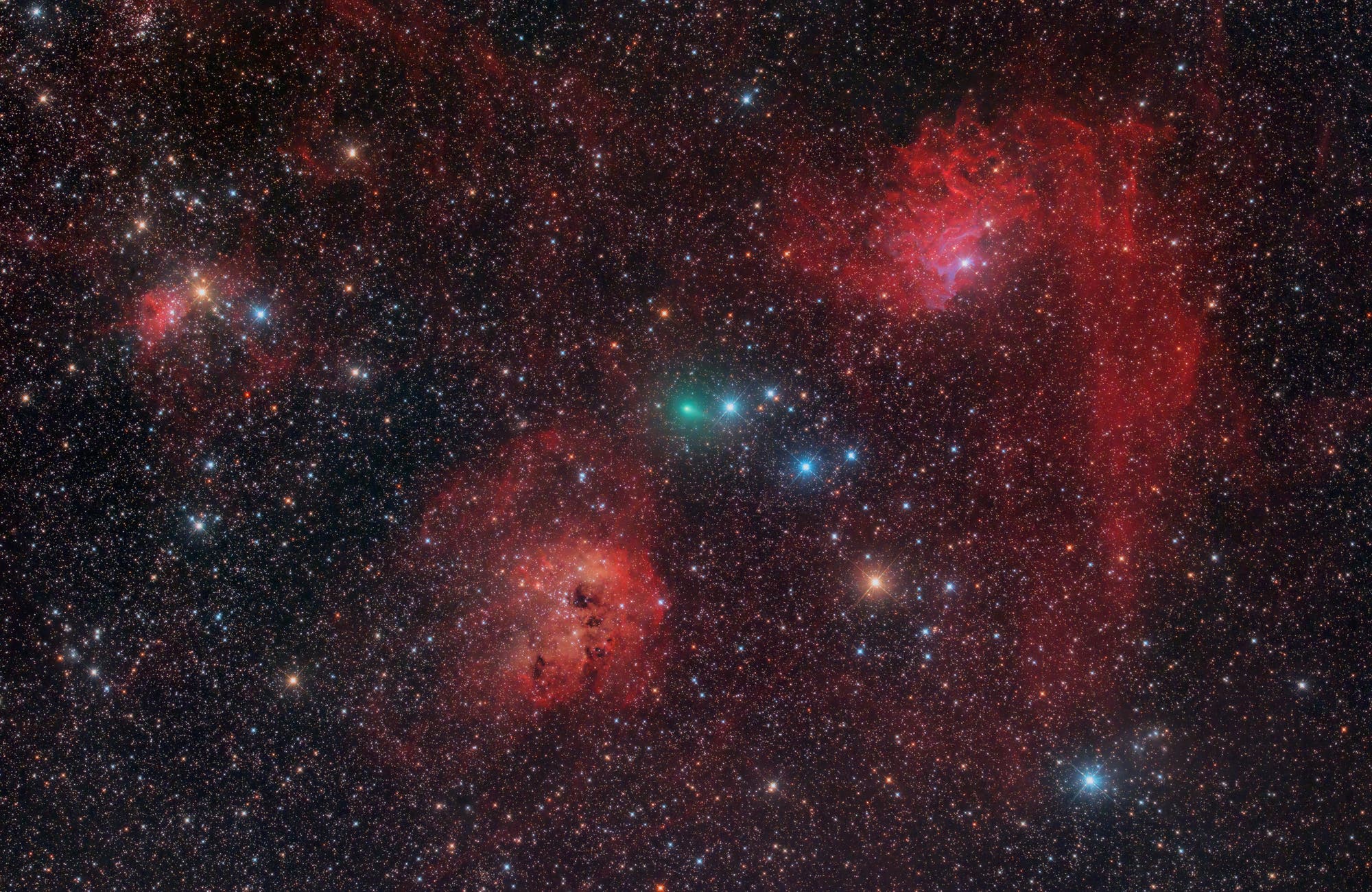Komet C/2020 M3 (ATLAS) und IC 405/410 
