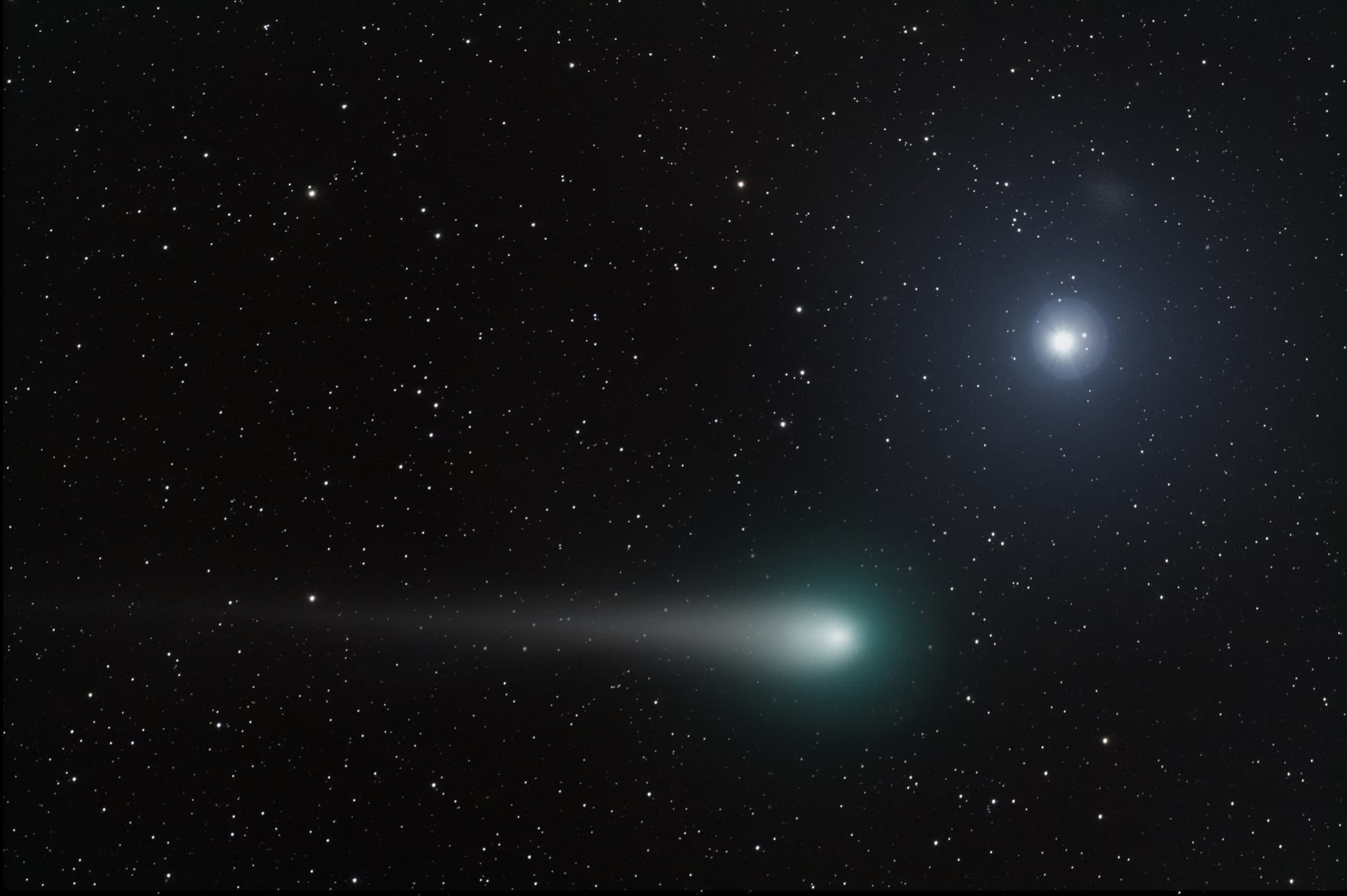 Komet Lulin bei Regulus