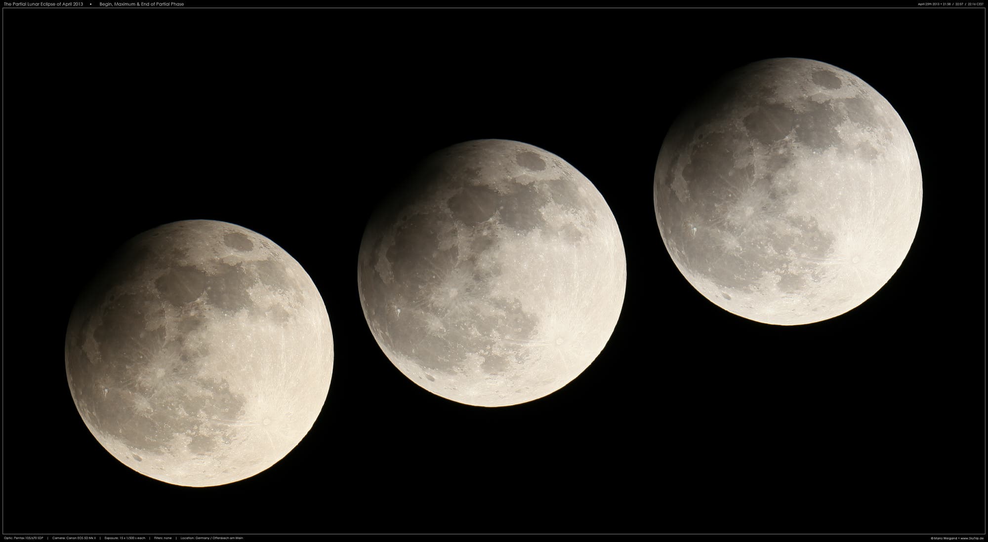 Die partielle Mondfinsternis vom 25. April 2013