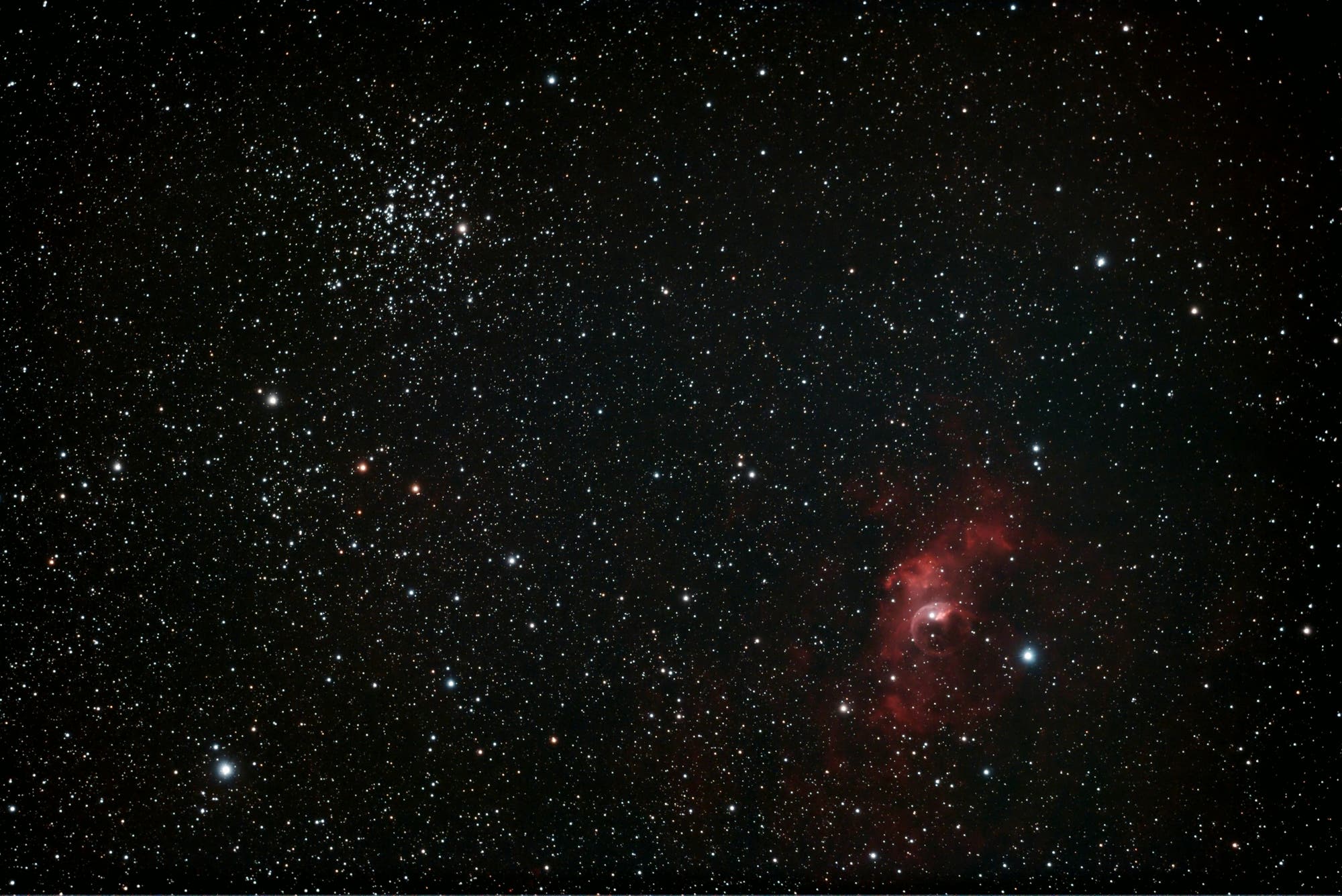M 52 mit NGC 7635