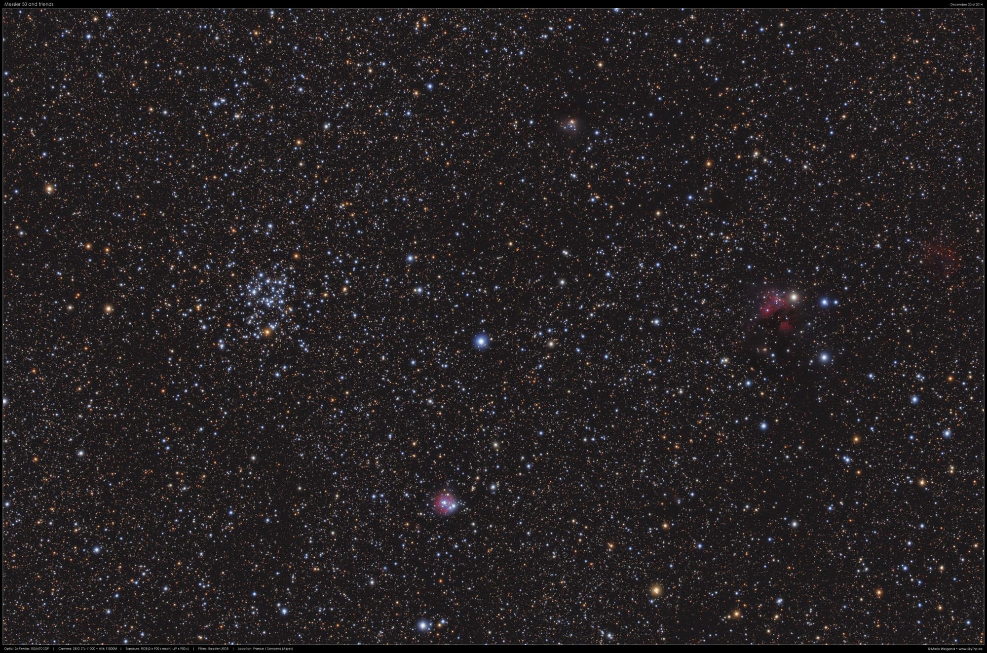 Messier 50 und Umgebung