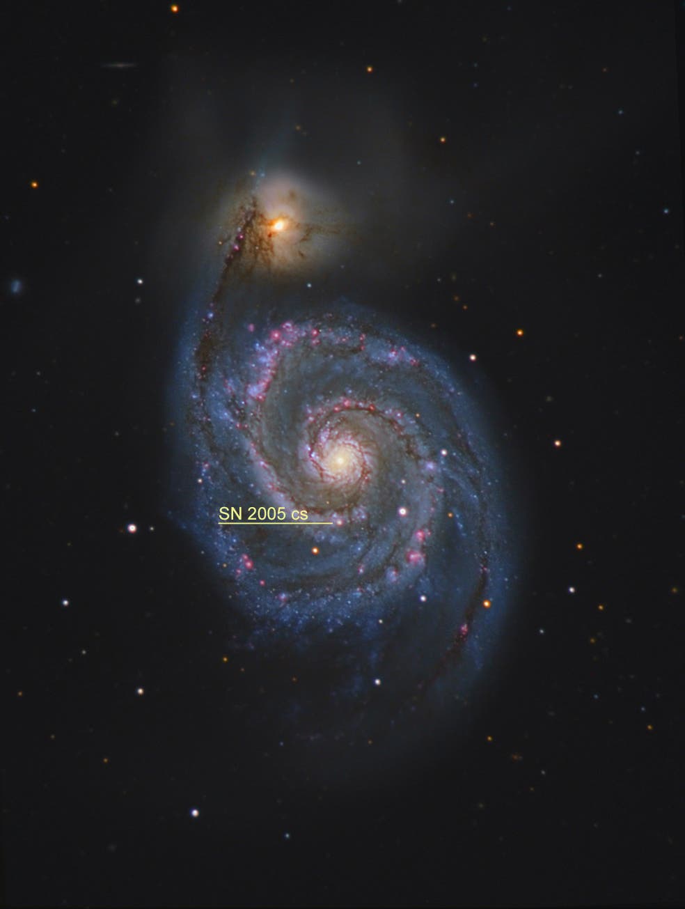 Messier 51 mit Supernova 2005cs