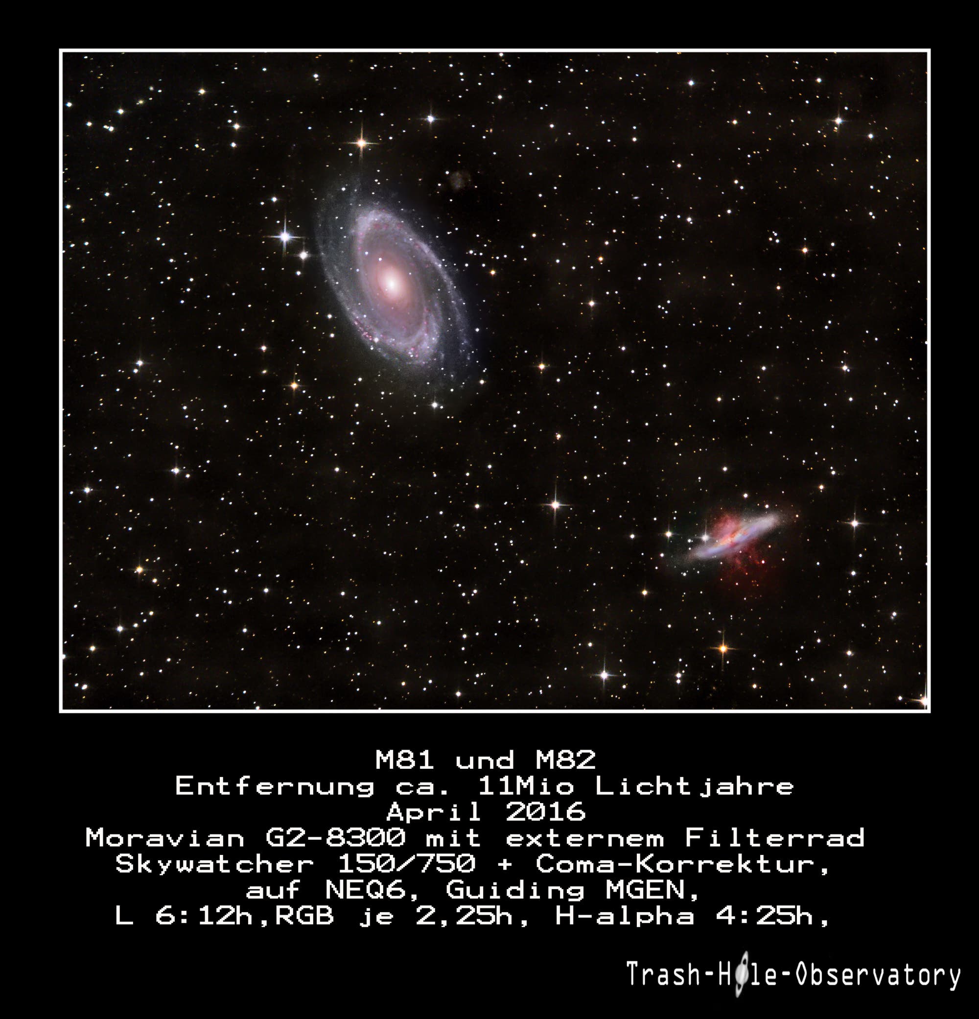 Das Galaxienpaar Messier 81/82