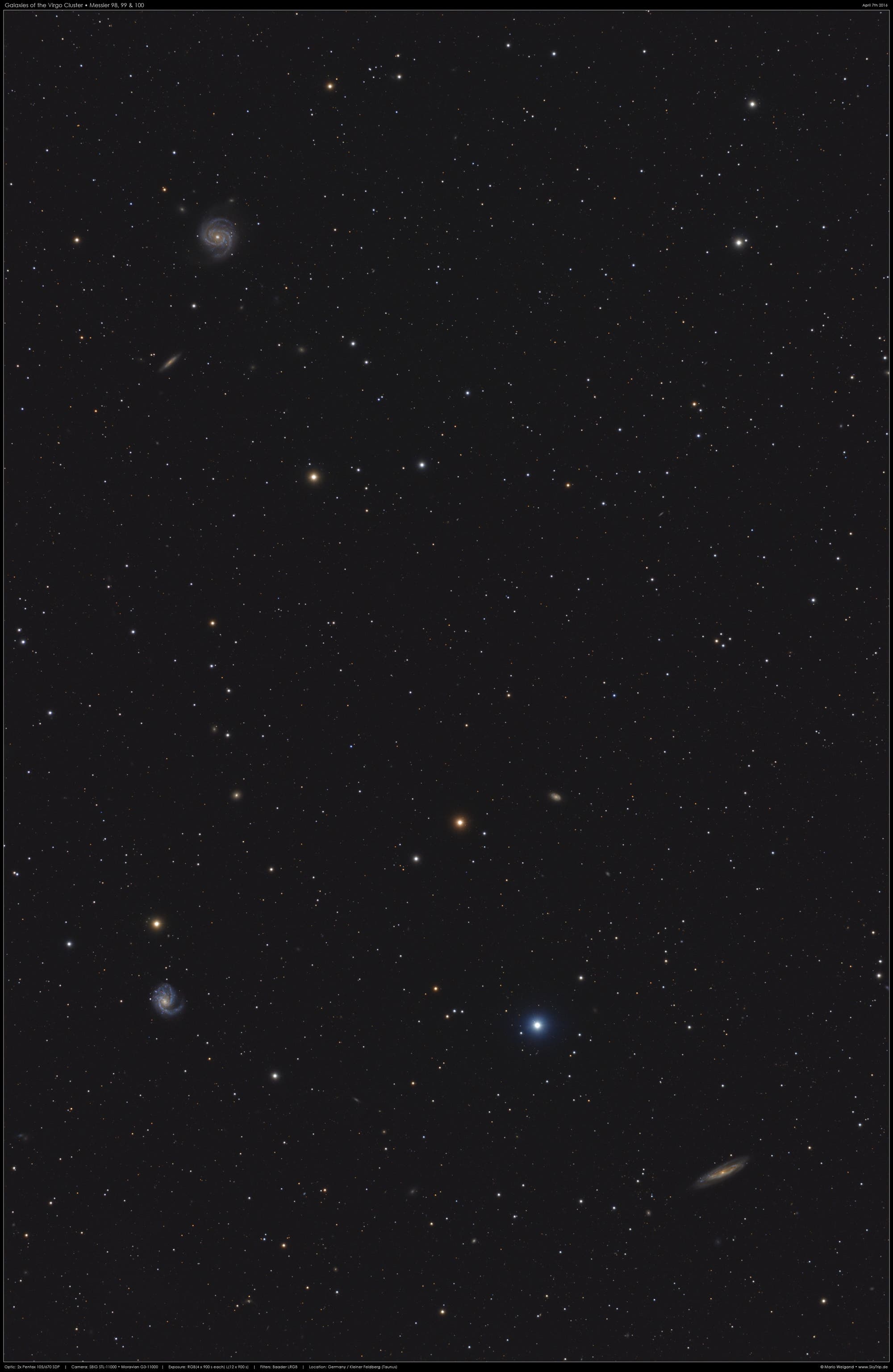 Virgohaufen mit Messier 98, 99, 100