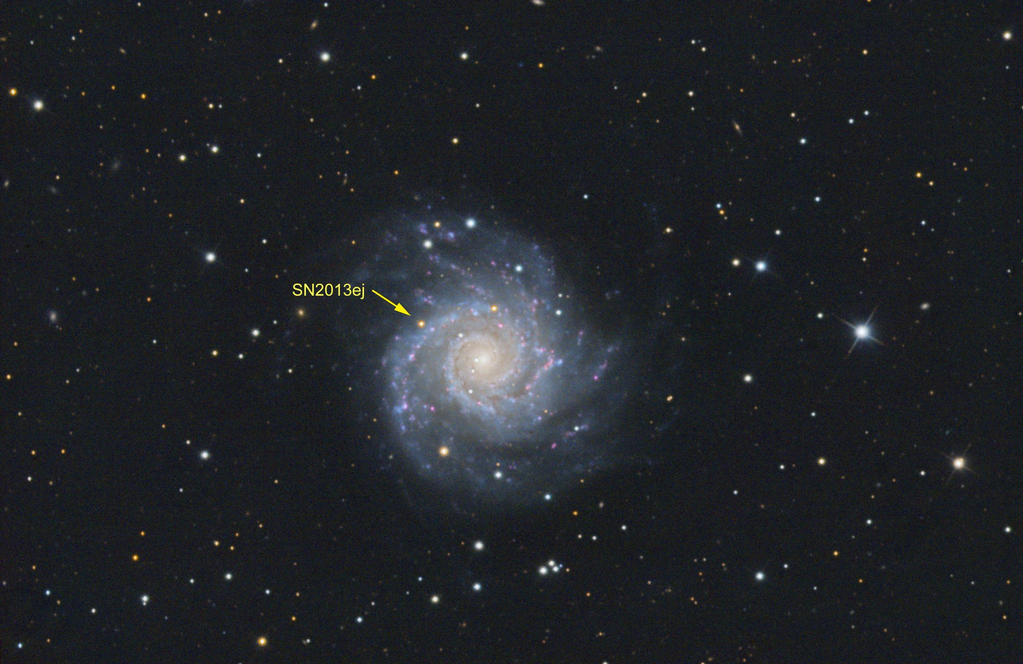 M74 und die Supernova SN2013ej