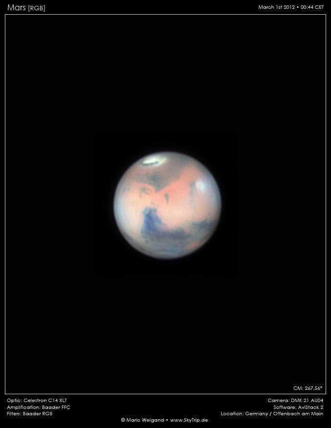 Mars: Syrtis Major und Utopia Planitia