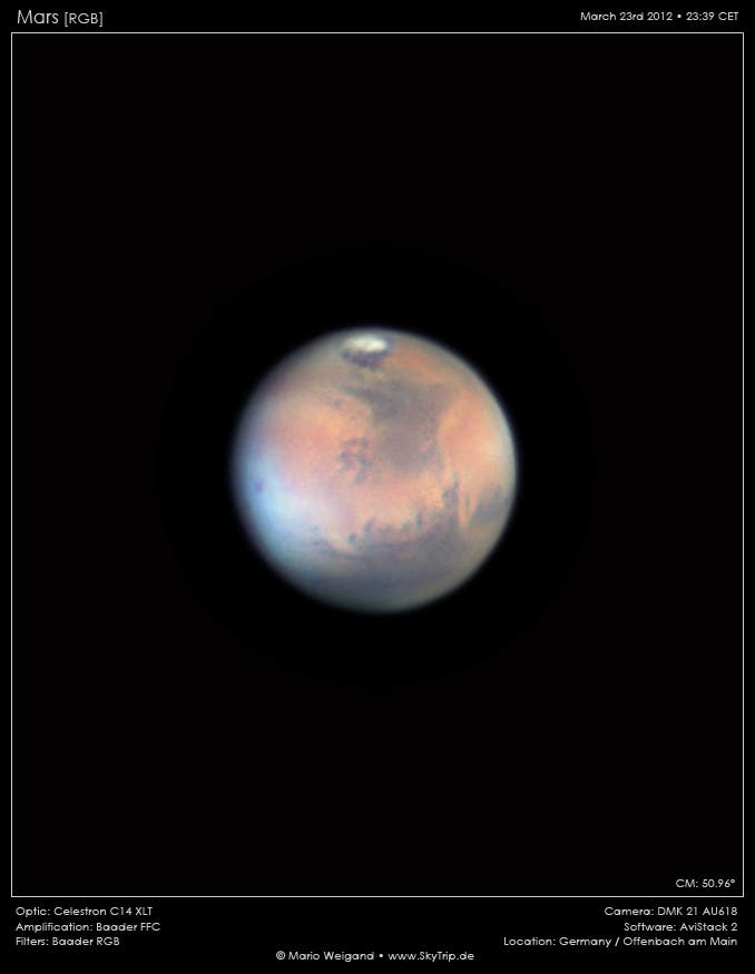 Mars am 23. März 2012