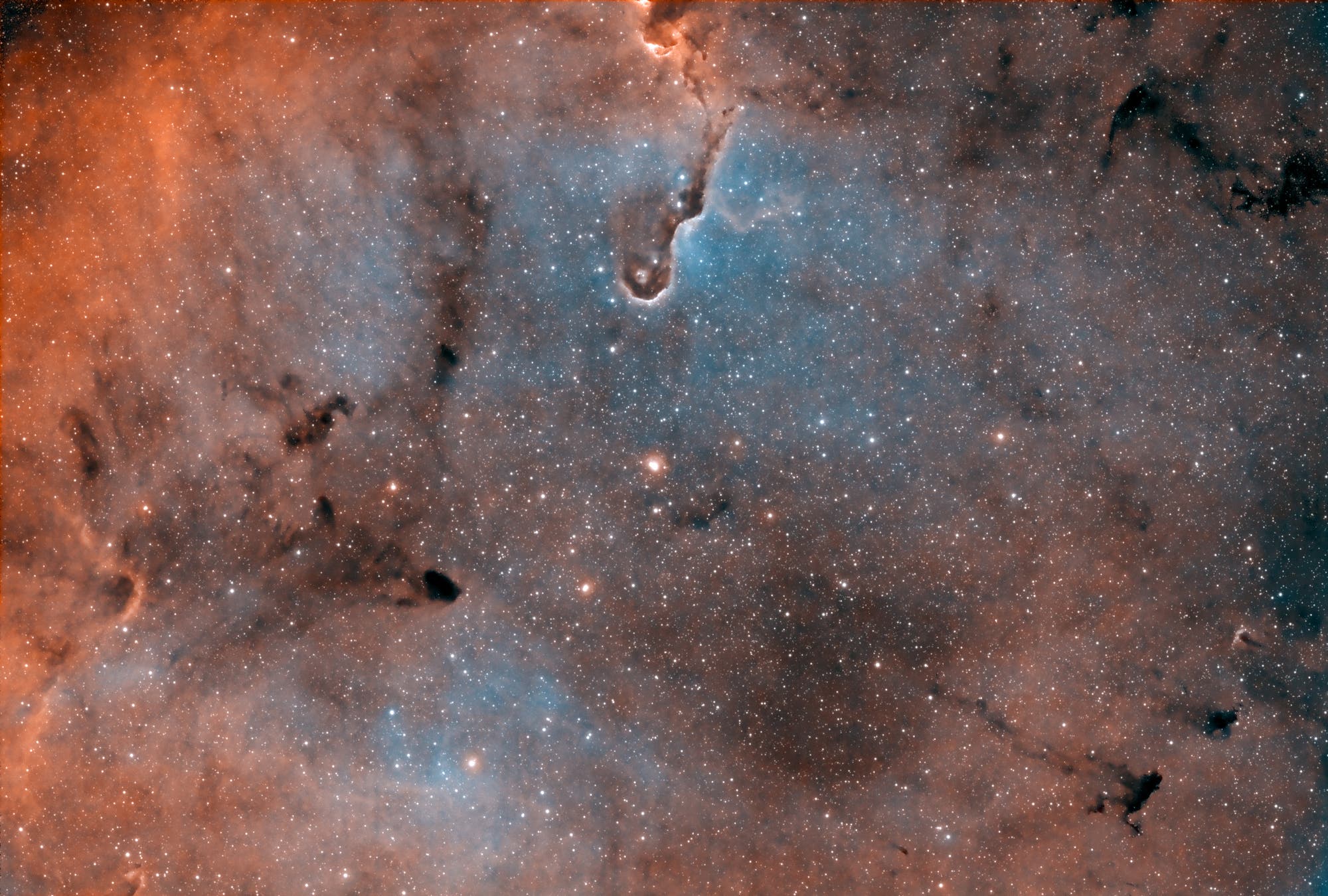 IC 1396 in Schmalband und Realcolor