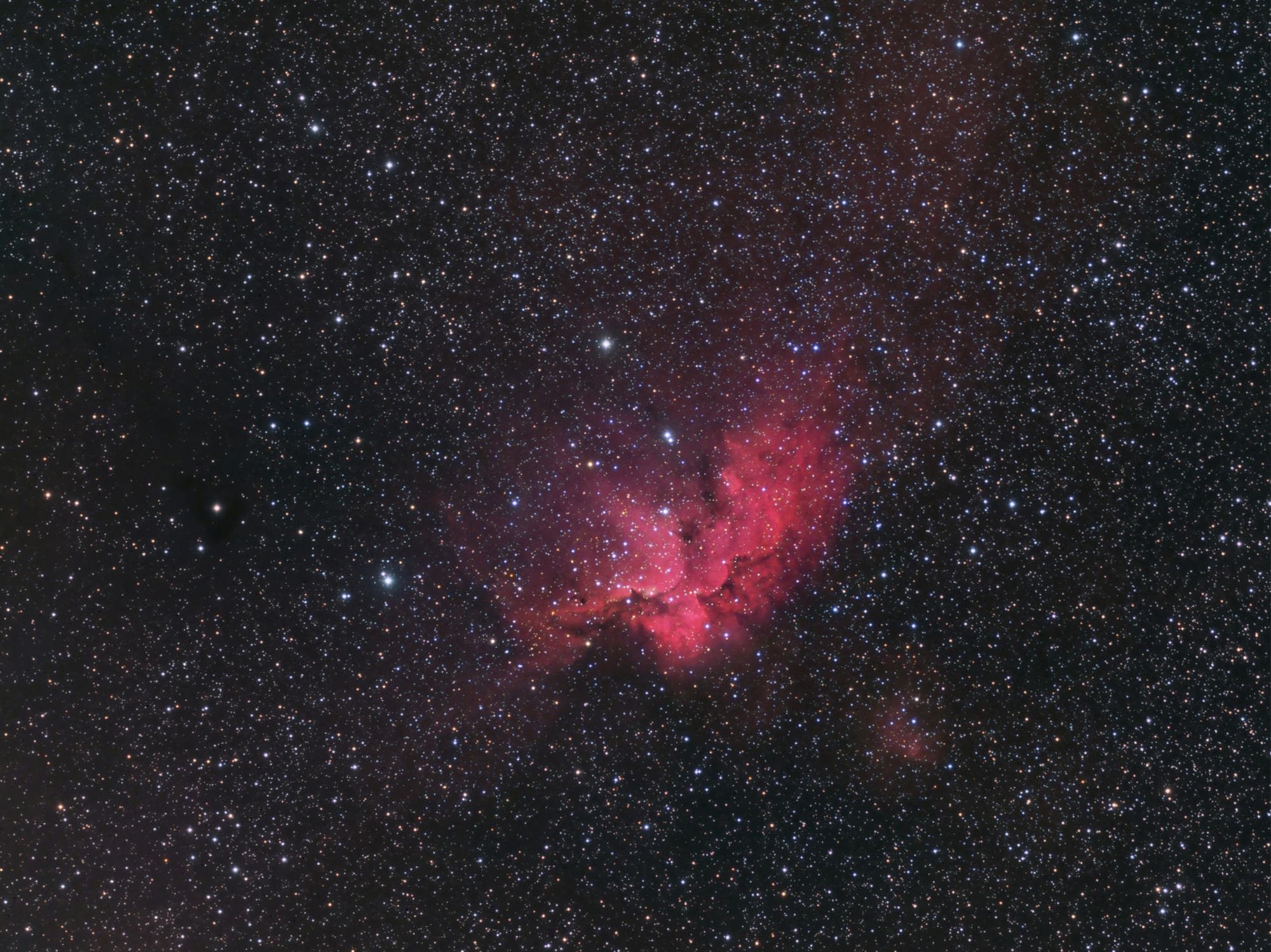 NGC 7380 – der Hexernebel in H-Alpha-RGB