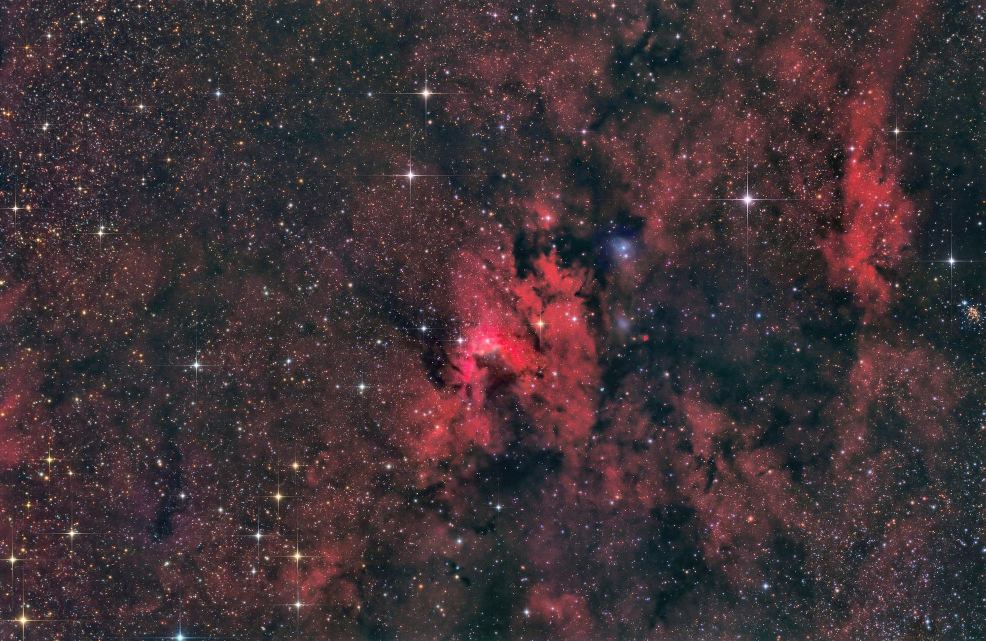 Cave Nebula in H-Alpha-RGB