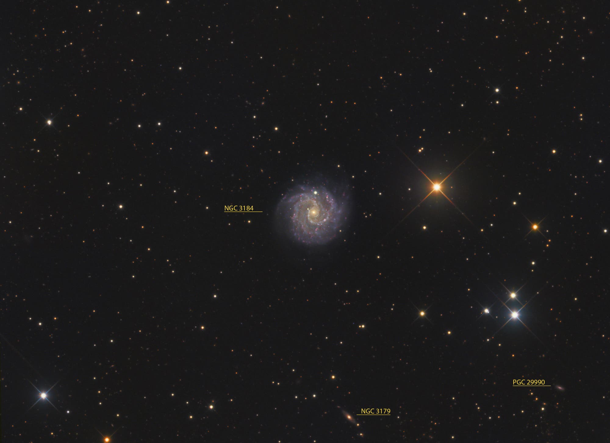 NGC 3184 (Objekte)