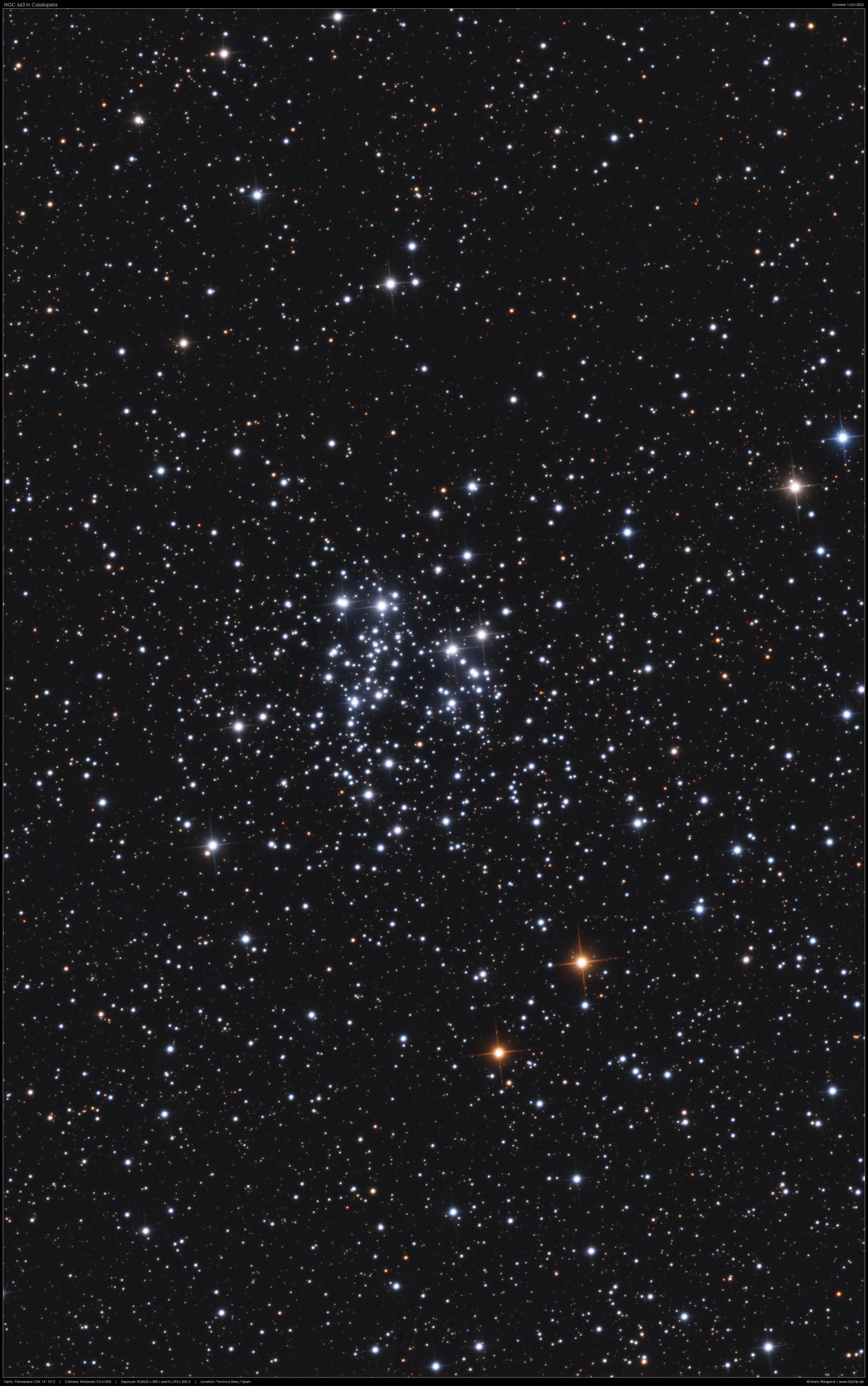 Sternhaufen NGC 663 in der Kassiopeia