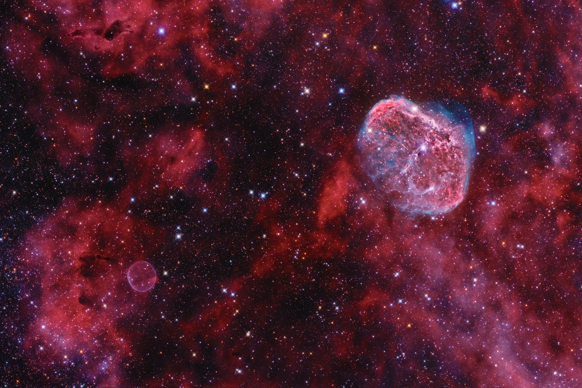 Soap Bubble with Crescent Nebula