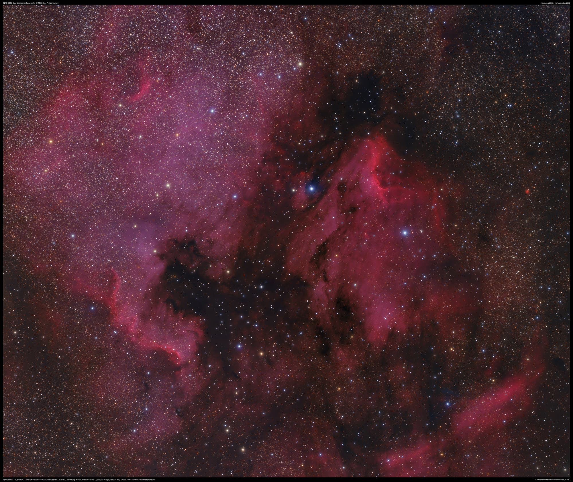 NGC 7000 "Nordamerikanebel" + IC 5070 "Pelikannebel" 