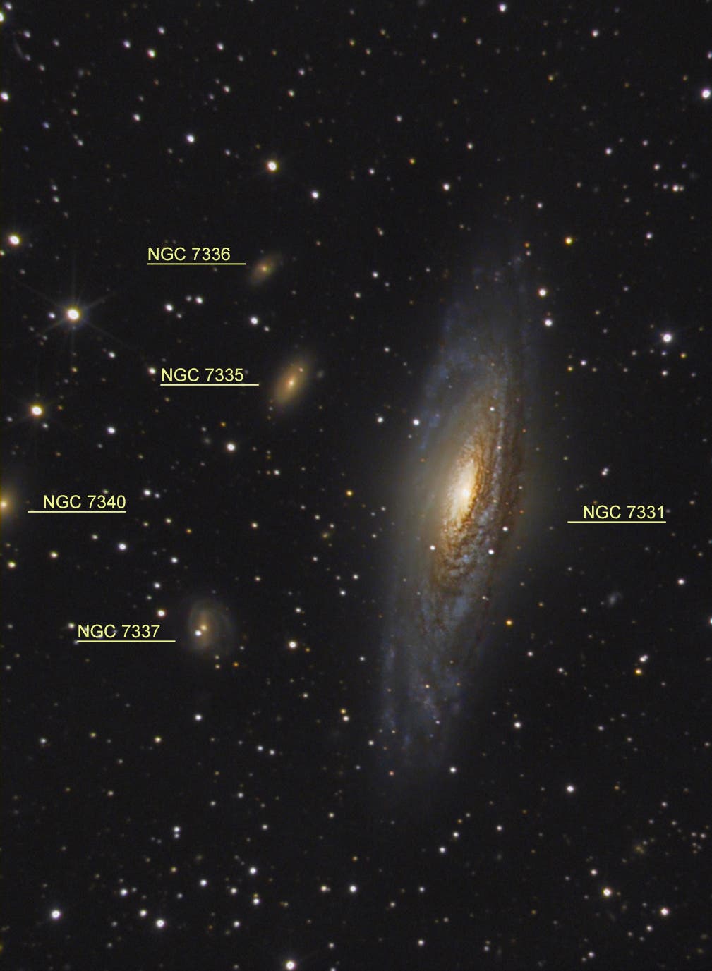 NGC 7331 (Objekte)