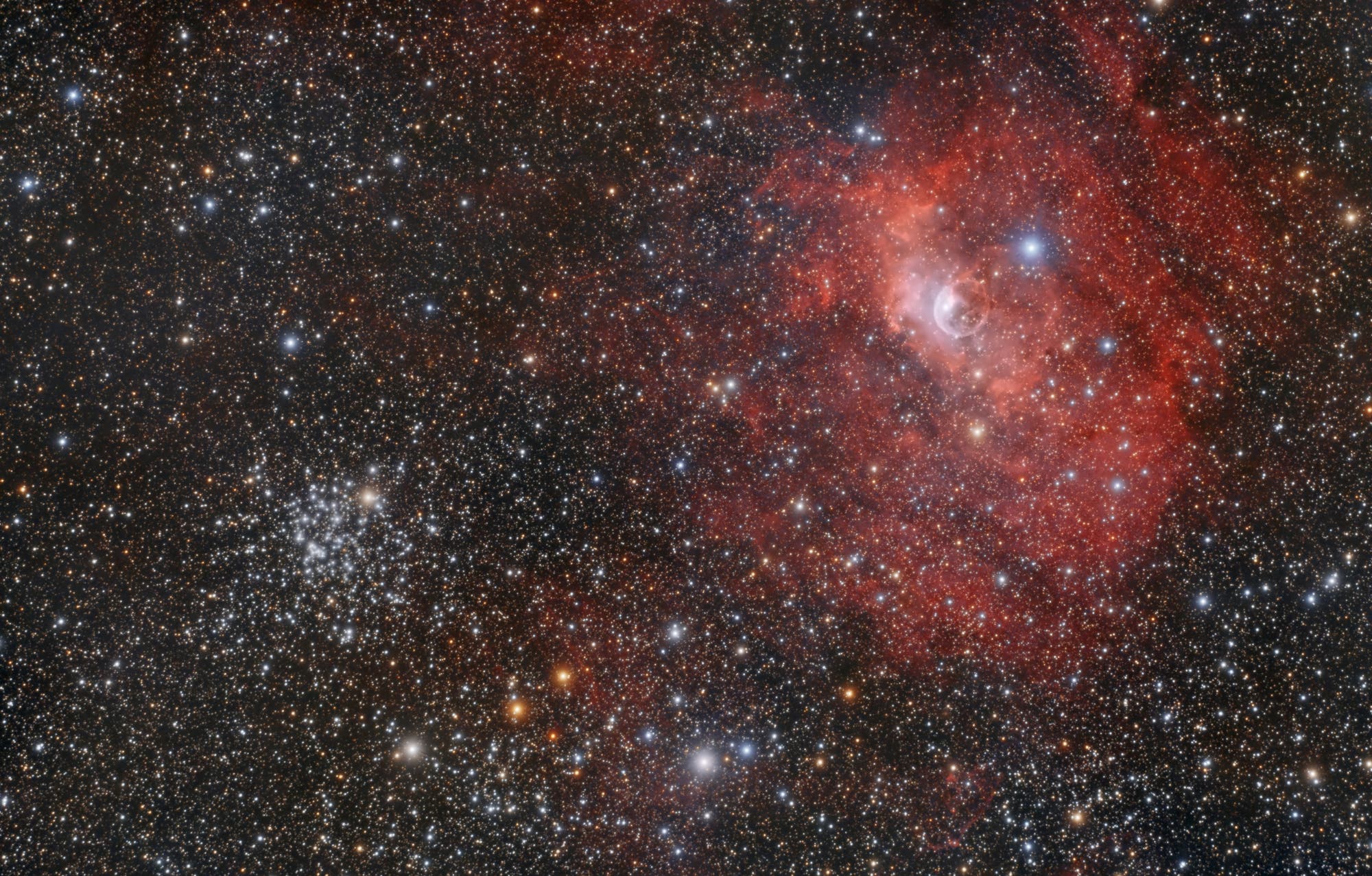 Blasennebel und offener Sternhaufen M 52