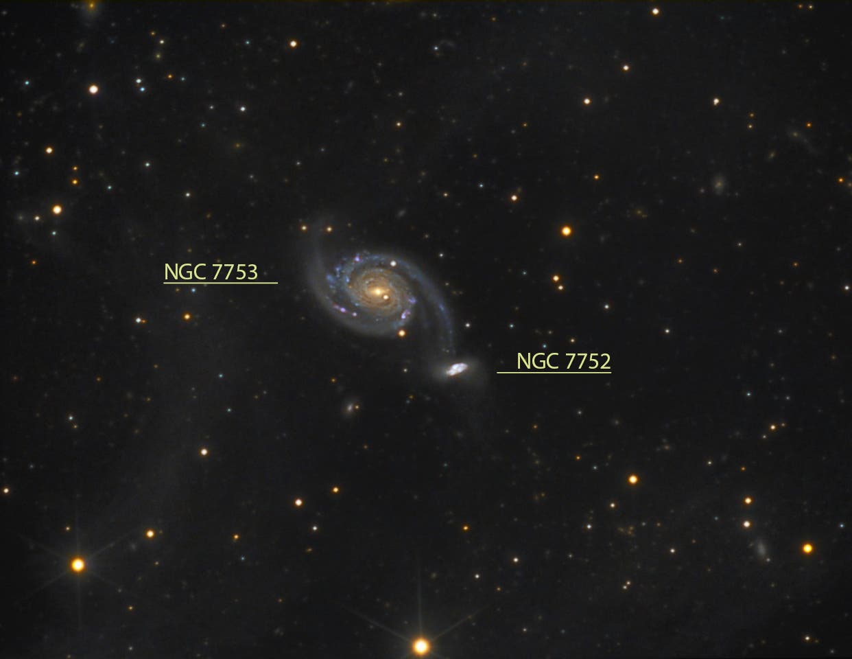 Galaxien Arp 86 (NGC 7753, NGC 7752)