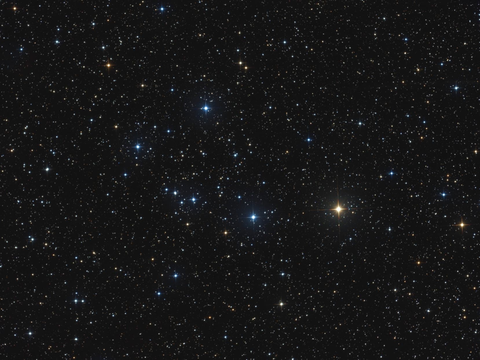 Offener Sternhaufen Alessi 37 im Sternbild Eidechse